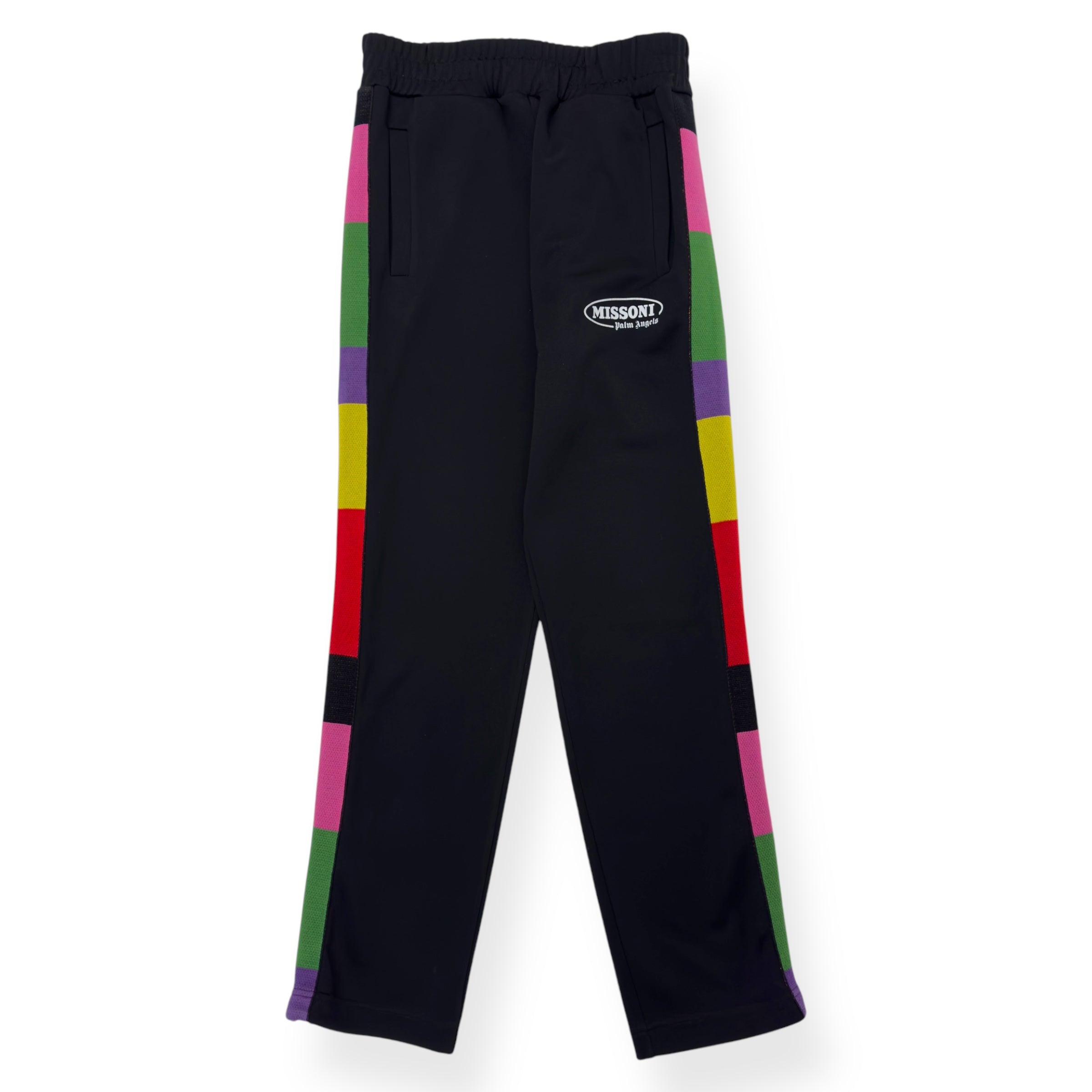 PALM ANGELS X MISSONI TRACK PANTS BLACK / MULTICOLOURED S