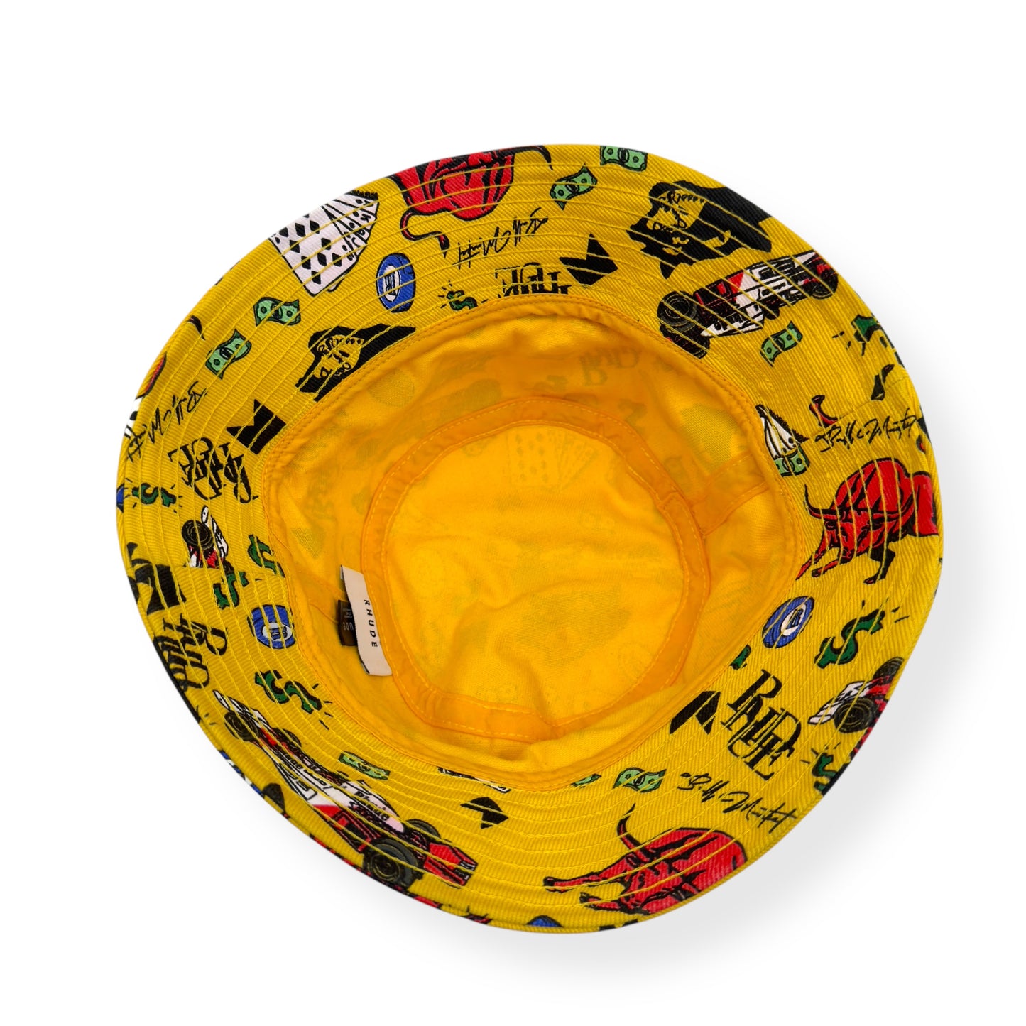 RHUDE DOODLE BUCKET HAT YELLOW O/S