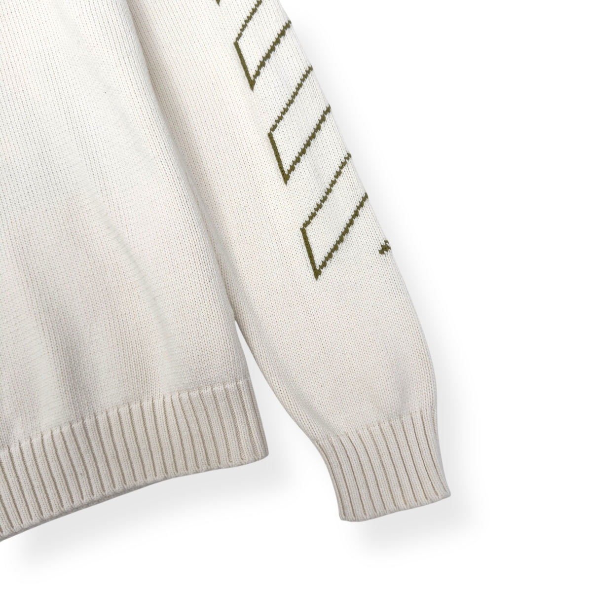 OFF-WHITE ARROW DIAG OUTLINE KNITTED SWEATER TOFU / GREEN XL