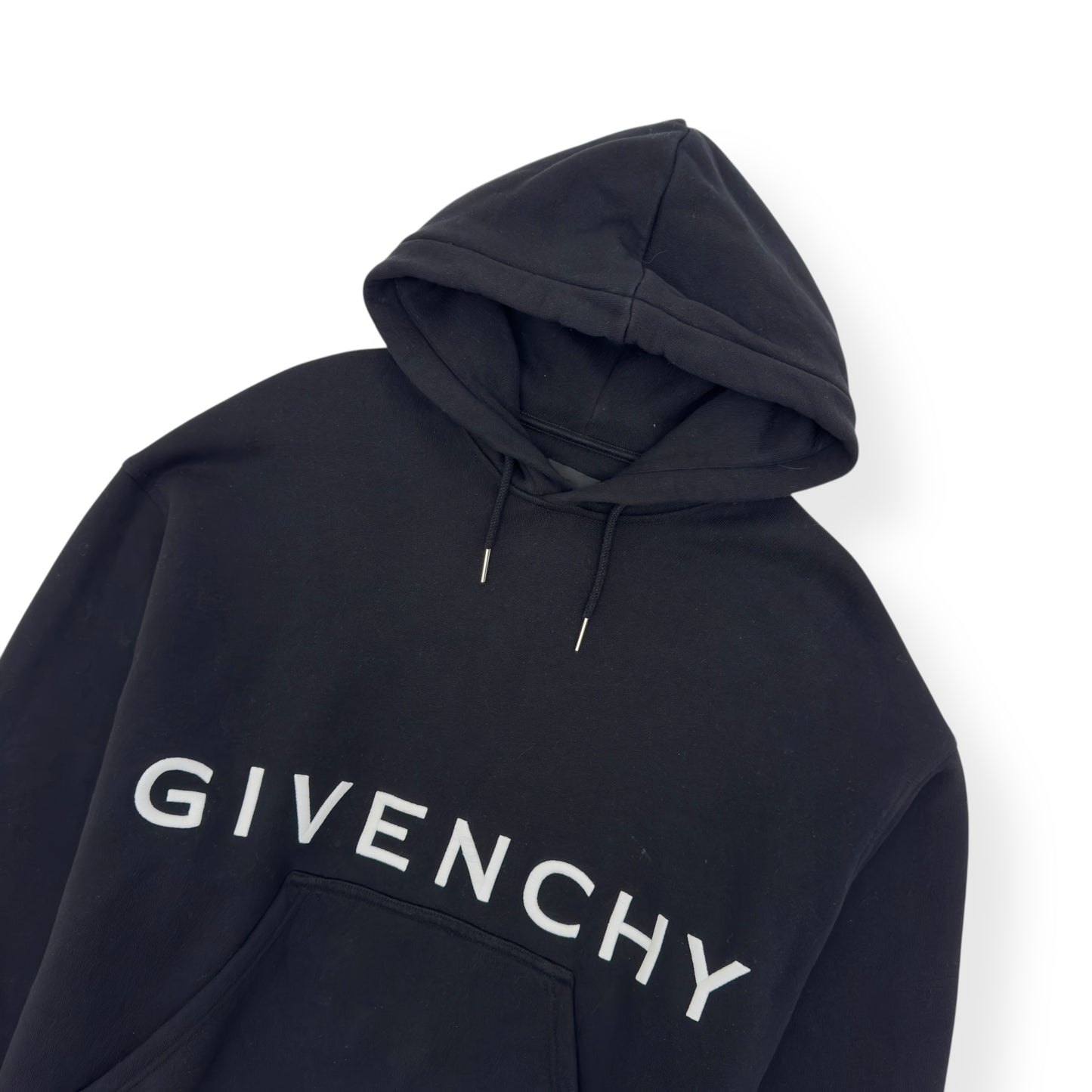 GIVENCHY OVERSIZED ARCHETYPE LOGO EMBROIDERED HOODIE BLACK / WHITE S
