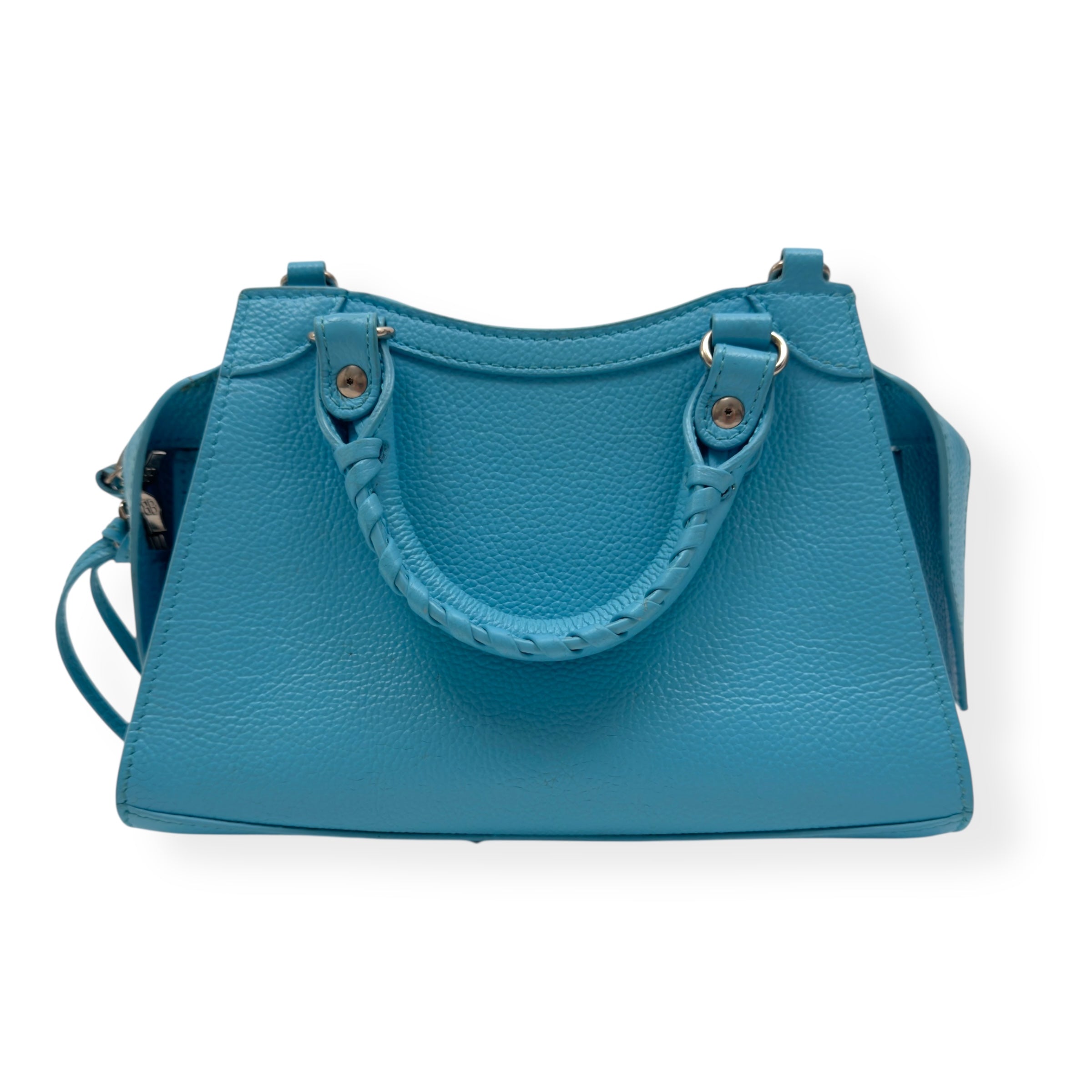 BALENCIAGA NEO CLASSIC CITY LEATHER BAG BLUE MINI