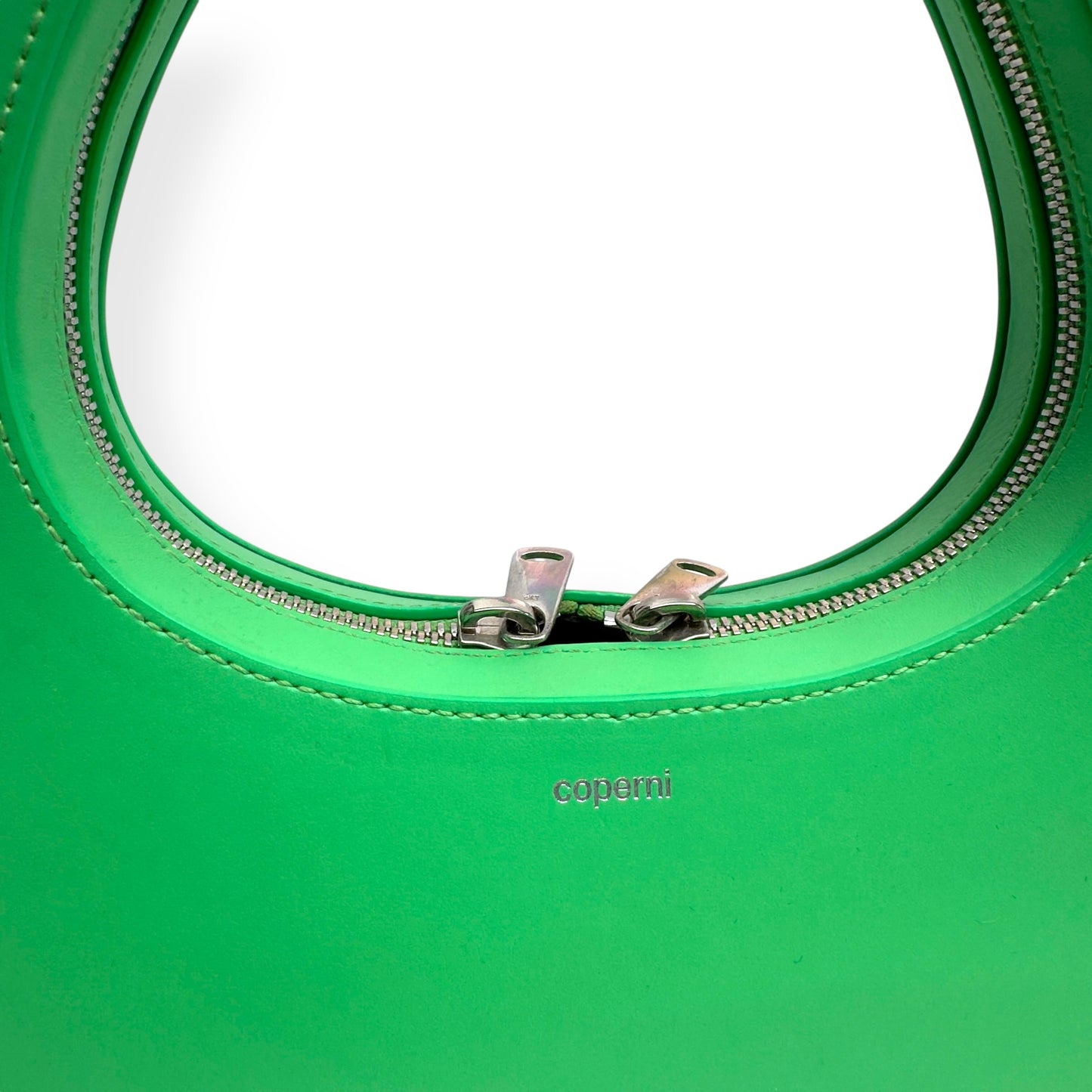 COPERNI SWIPE LEATHER TOP HANDLE BAG GREEN S