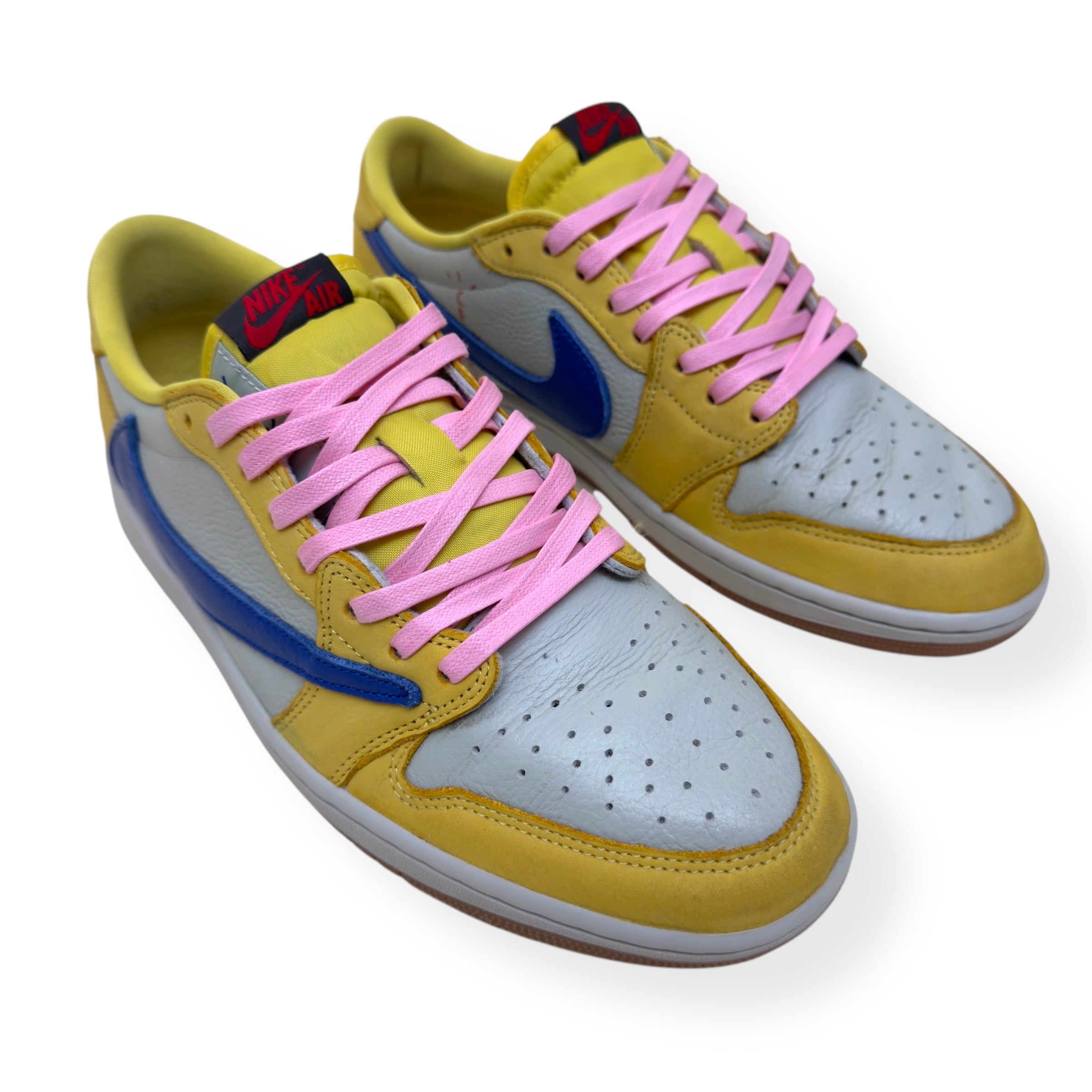 NIKE AIR JORDAN 1 X TRAVIS SCOTT LOW TOP SNEAKER CANARY UK9