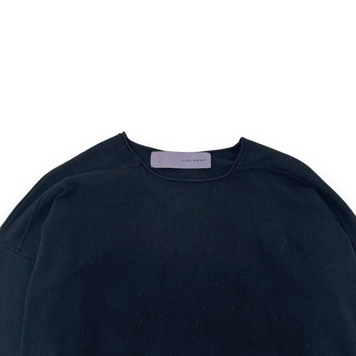 ISABEL BENENATO SS21 VISCOSE LONG SLEEVE T-SHIRT BLACK XL