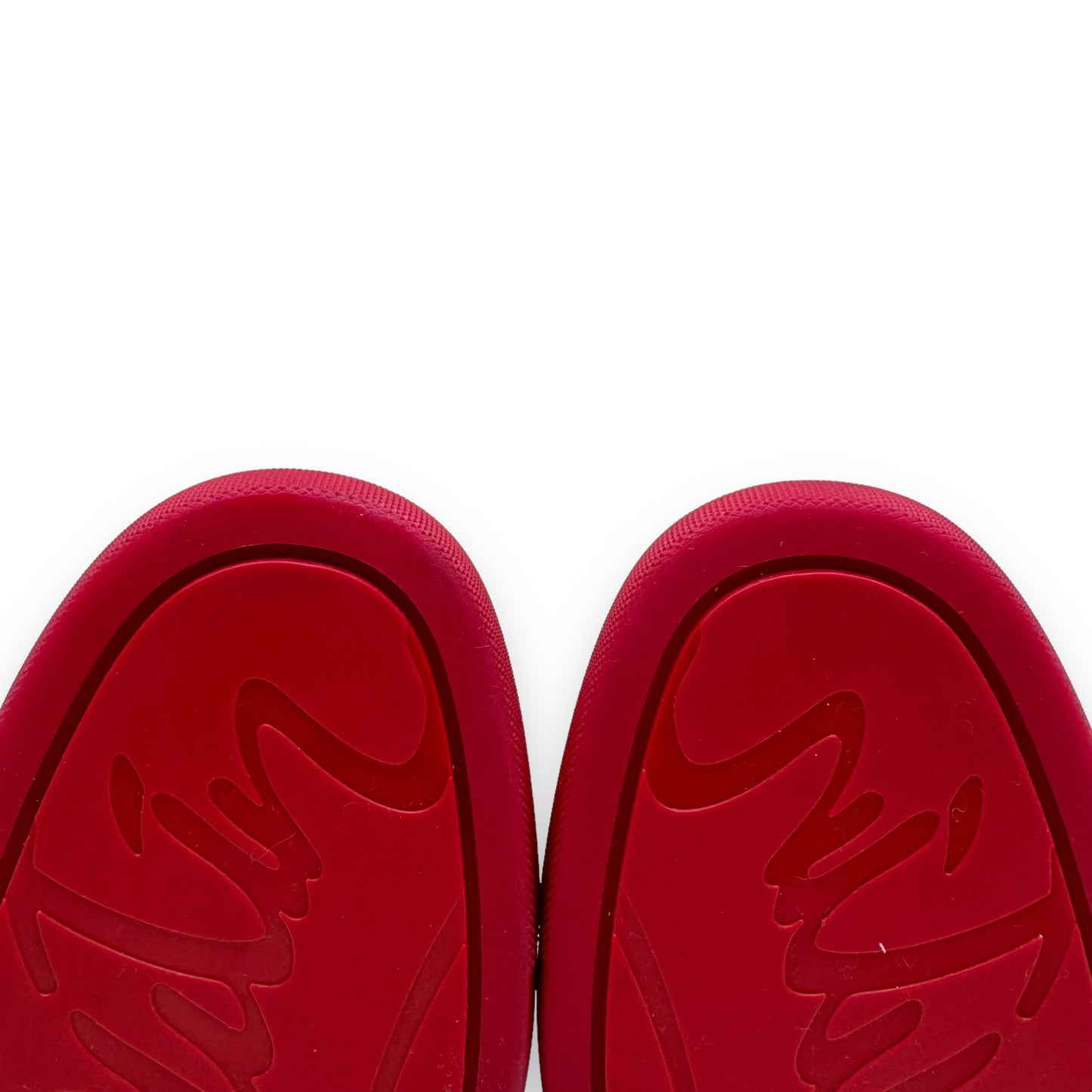 CHRISTIAN LOUBOUTIN VEAU VELOUR STRASS HIGH TOP SNEAKER RED UK9