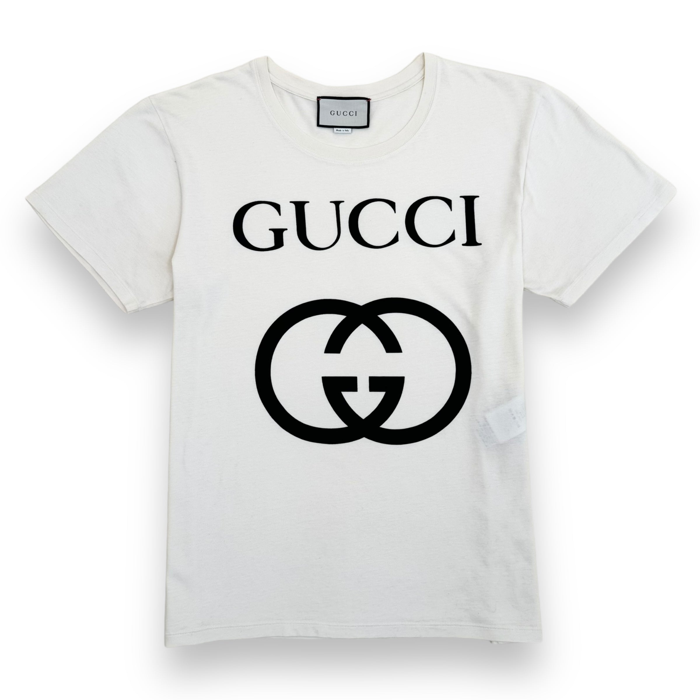GUCCI OVERSIZED INTERLOCKING GG T-SHIRT CREAM M