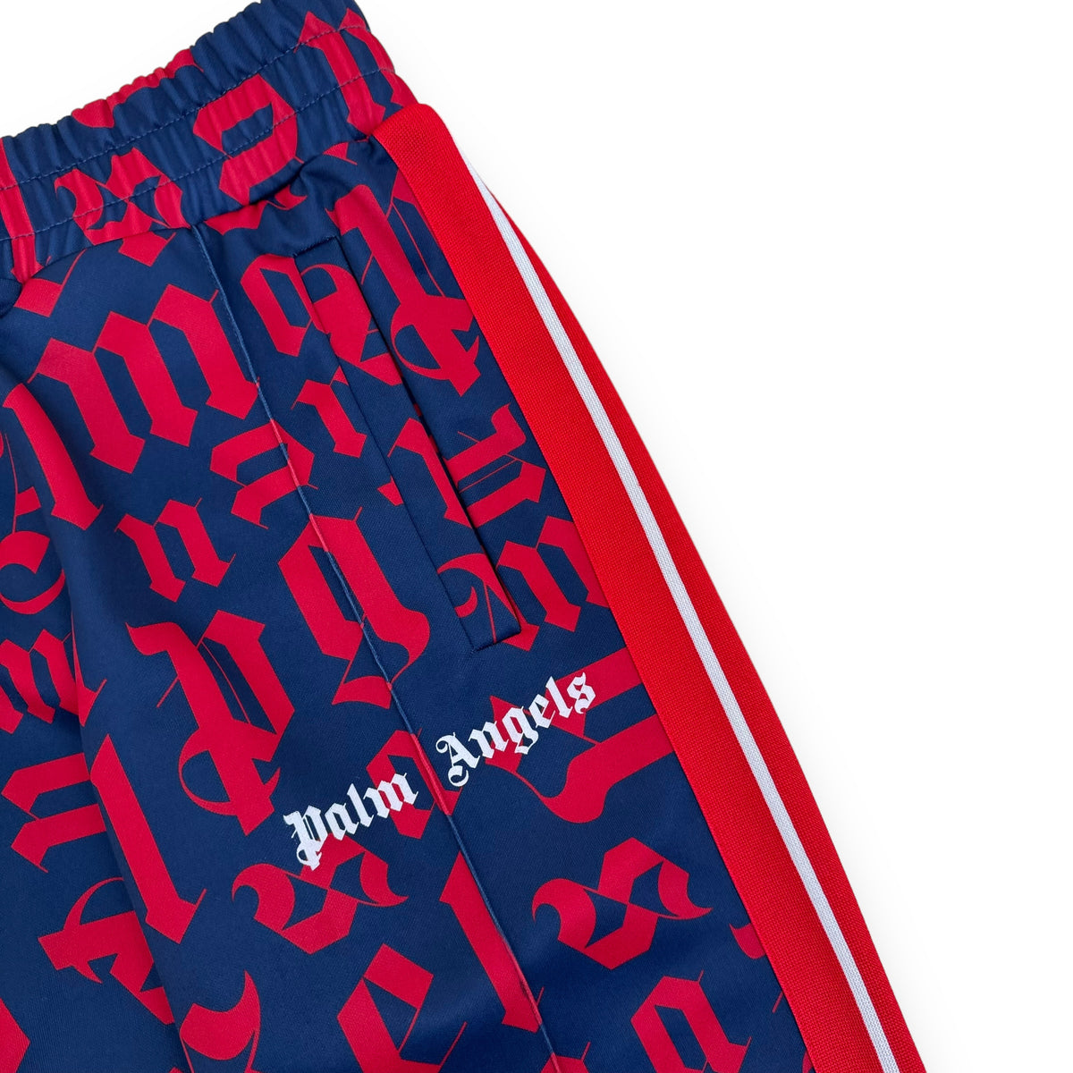 PALM ANGELS MONOGRAM TRACK PANTS RED / BLUE S