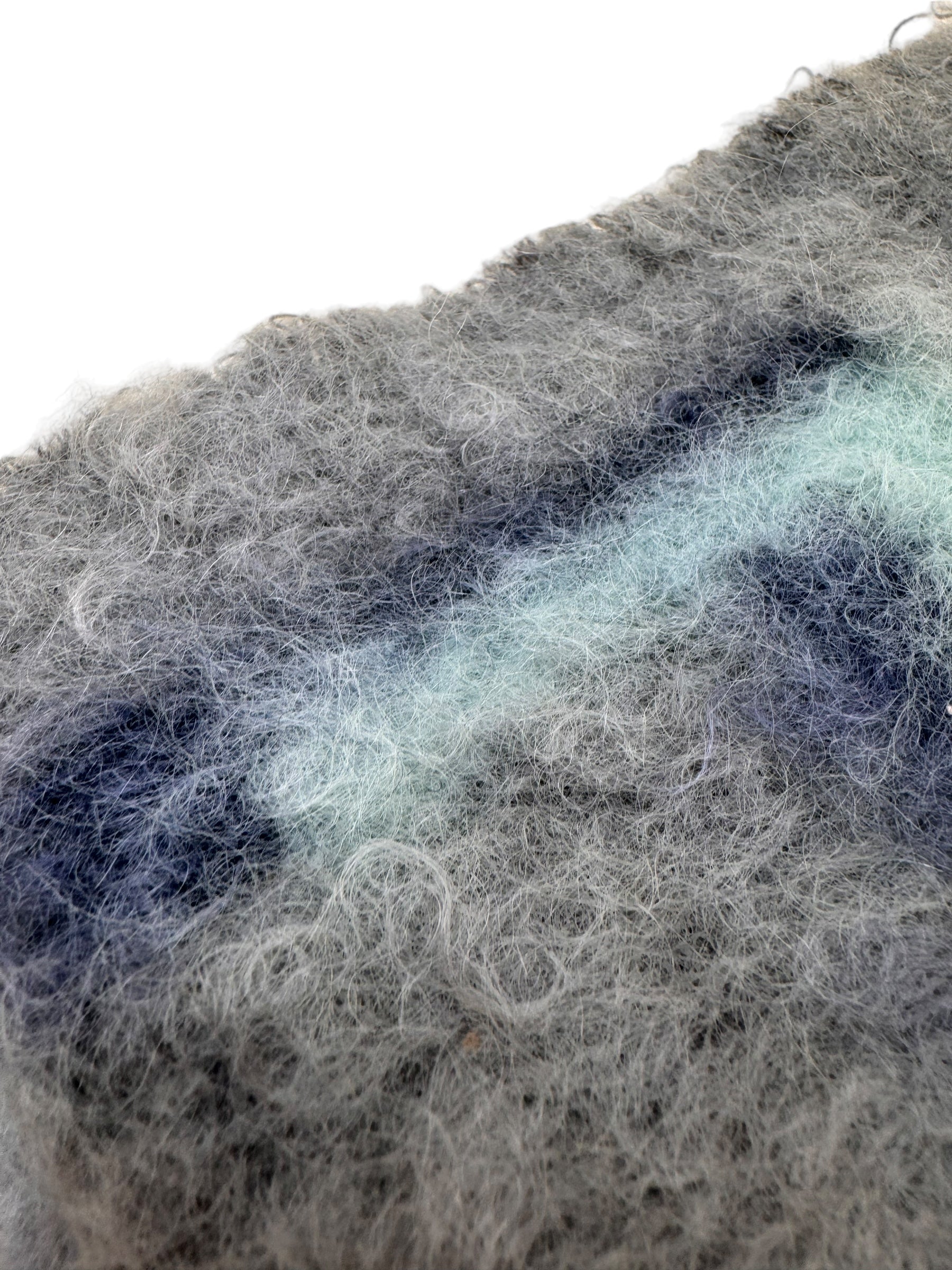 LOEWE WOOL-BLEND LOGO SCARF BLUE / GREY O/S
