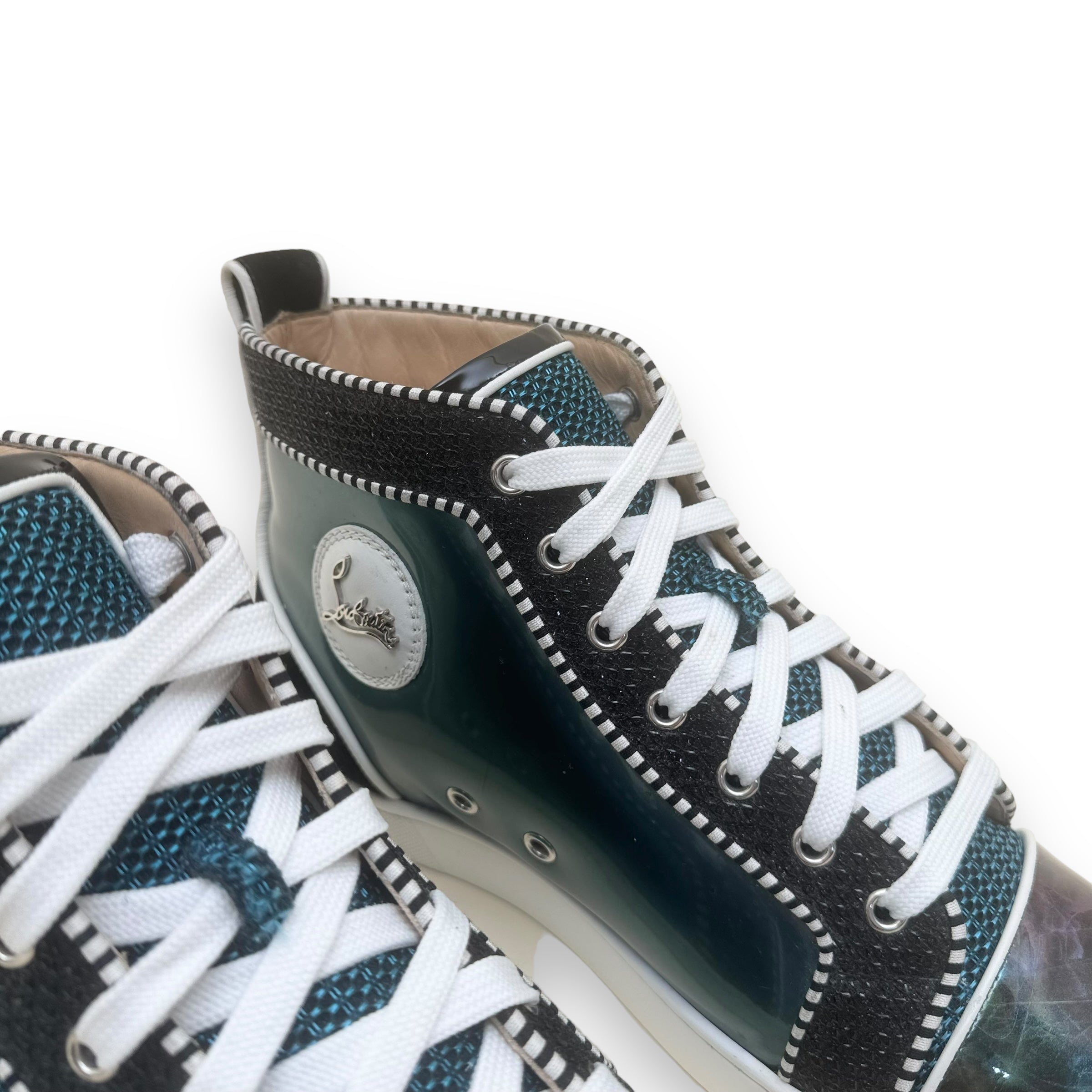 CHRISTIAN LOUBOUTIN LOUIS ORLATO FLAT SNEAKER BLUE / BLACK UK9