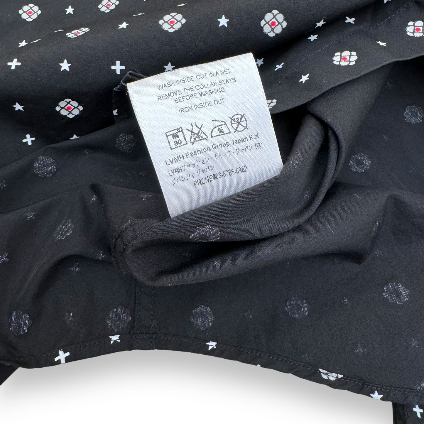 GIVENCHY MICRO PATTERNED LONG SLEEVE SHIRT BLACK L