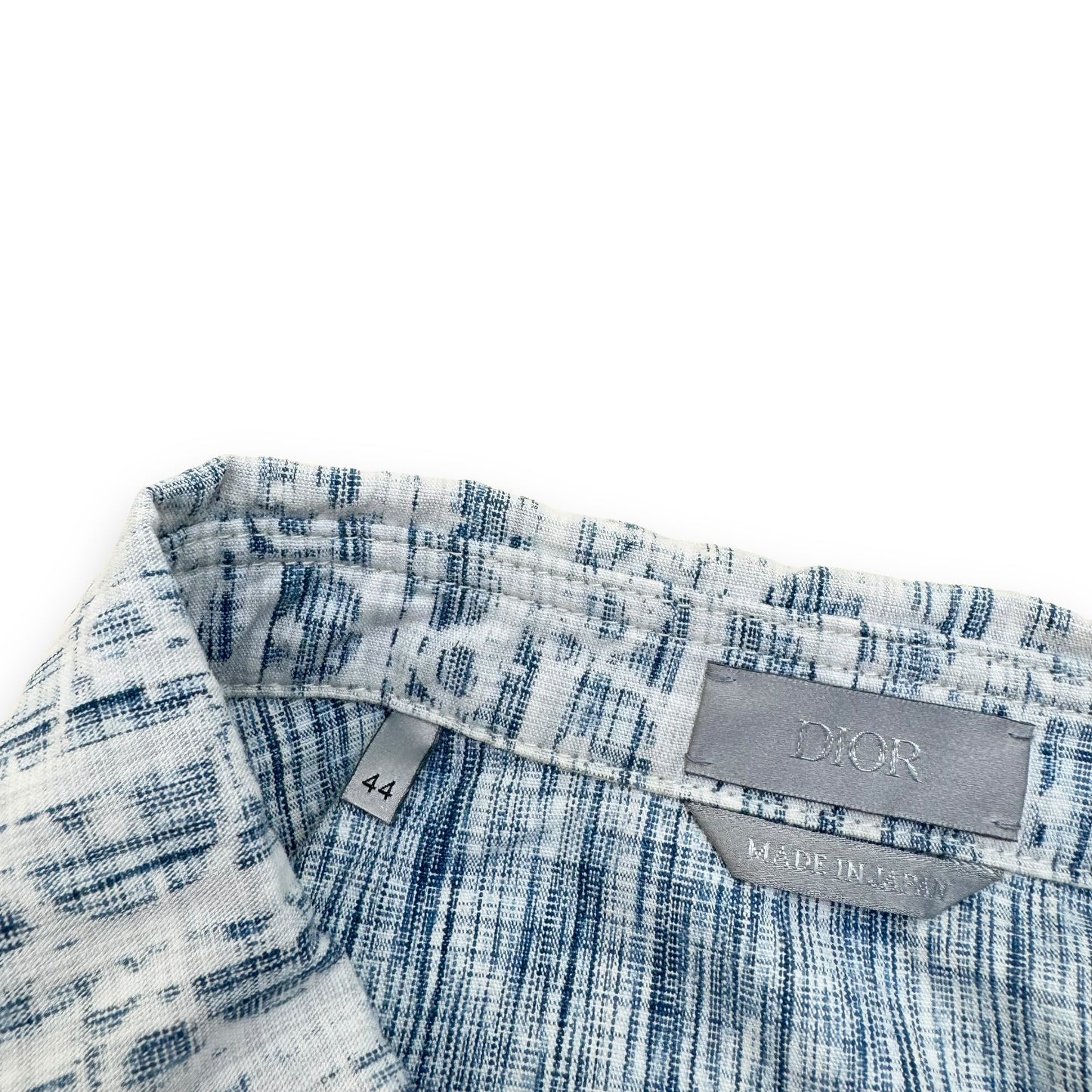 DIOR OBLIQUE KASURI DENIM OVER SHIRT BLUE / WHITE XL
