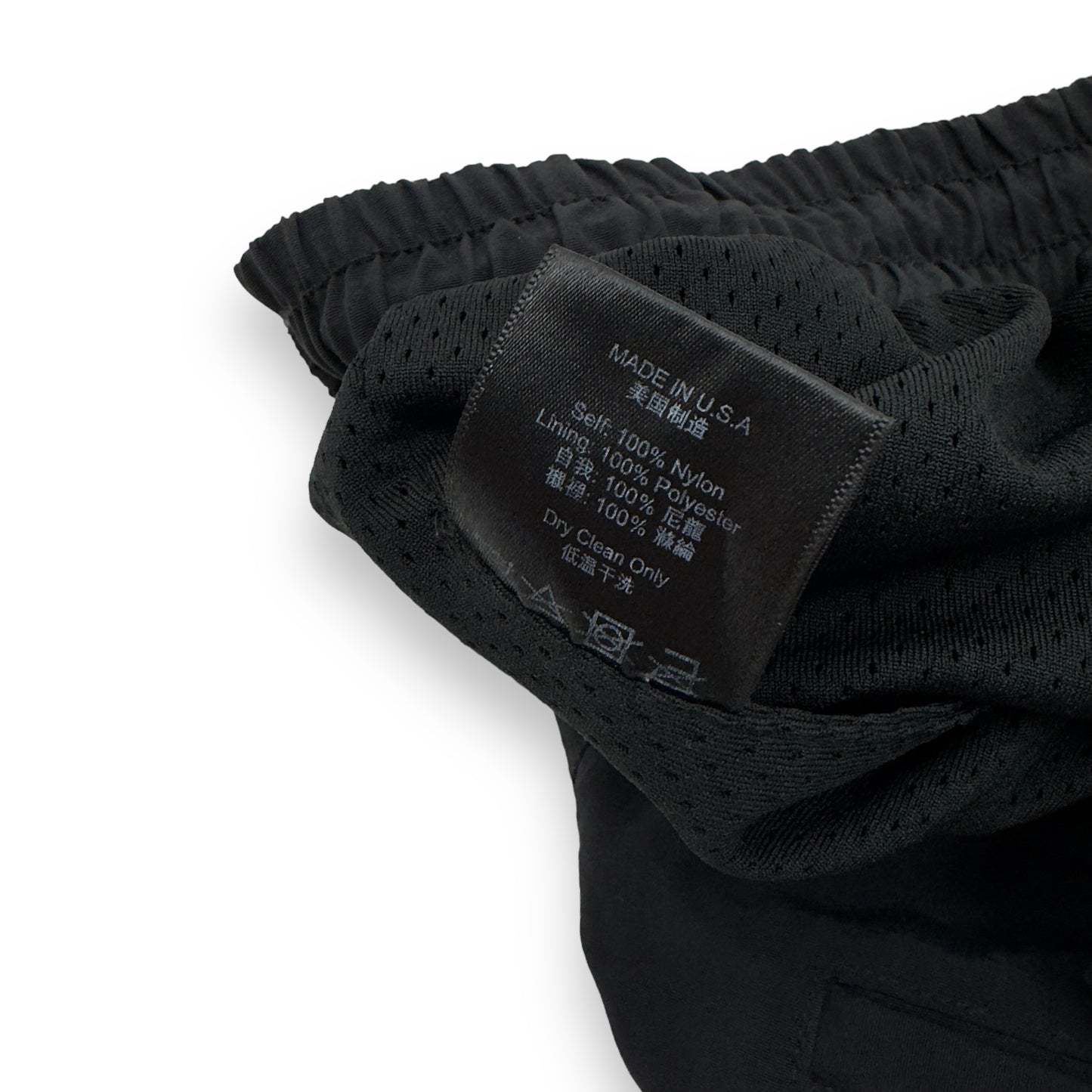 RHUDE LOGO NYLON SHORTS BLACK / WHITE M