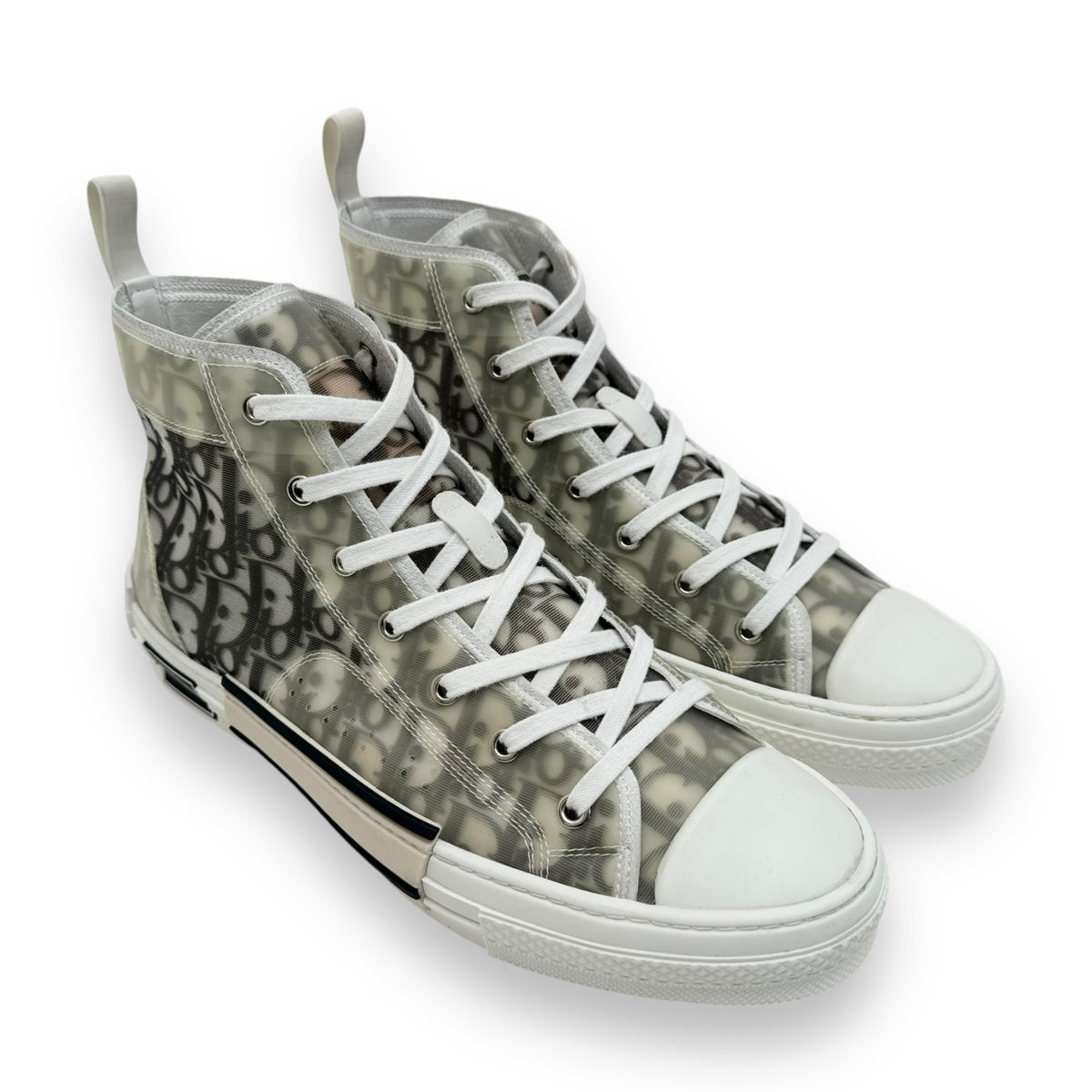 DIOR B23 OBLIQUE HIGH TOP SNEAKER BLACK / WHITE UK10