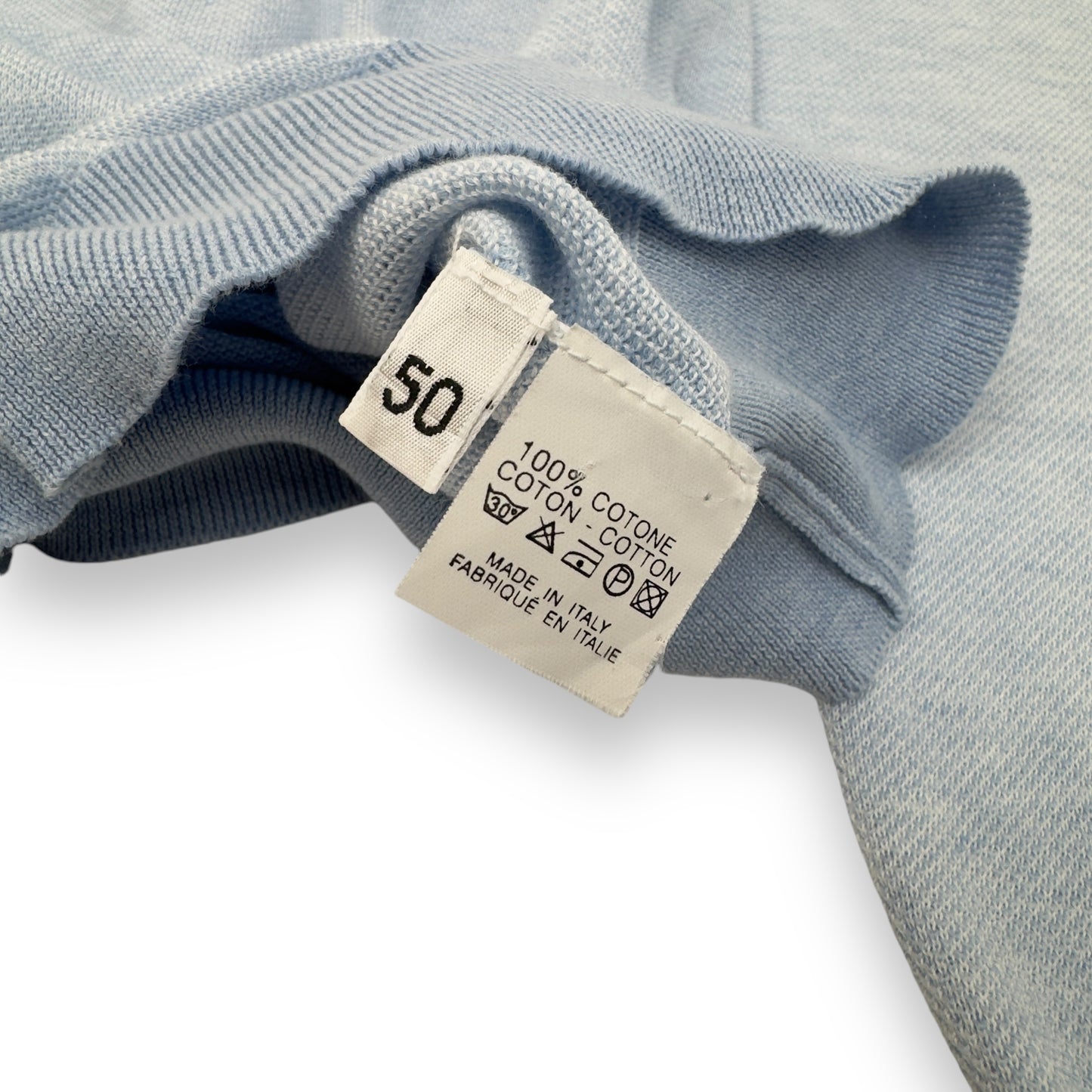 THOM SWEENEY COTTON LONG SLEEVE POLO SHIRT BLUE M