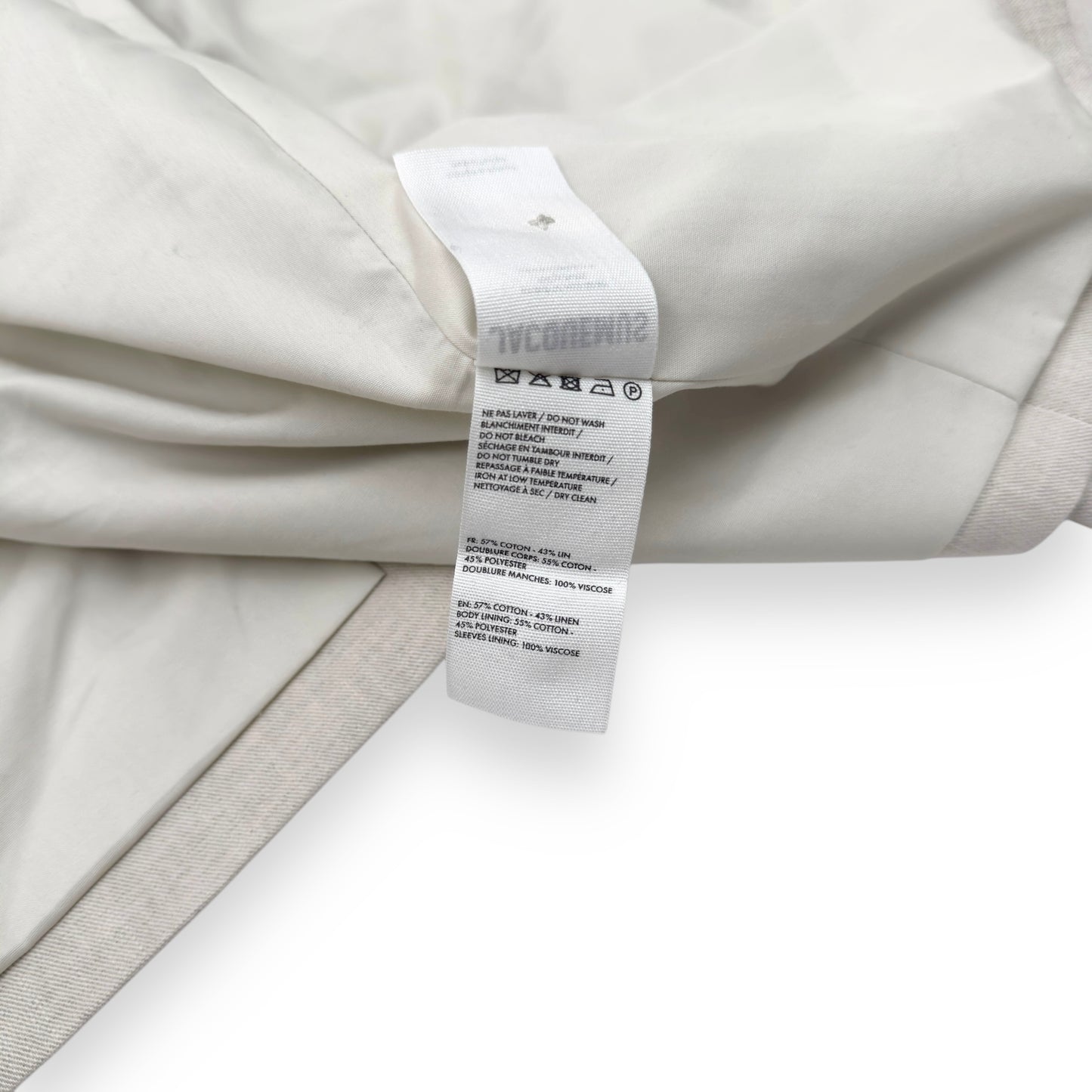 JACQUEMUS LE RAPHIA DOUBLE BREASTED LINEN BLEND JACKET GREY 54 / XXL