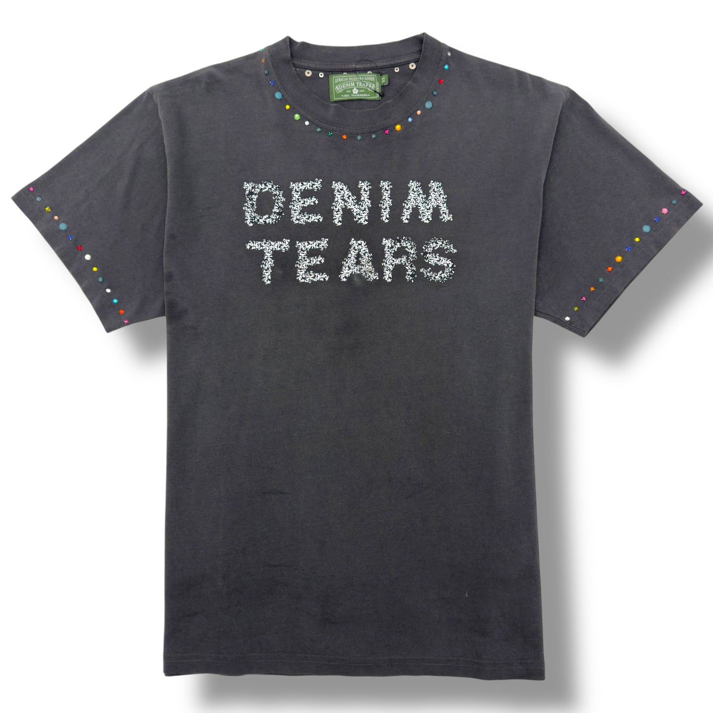 DENIM TEARS X DOVER STREET MARKET RHINESTONE WREATH T-SHIRT GREY XL
