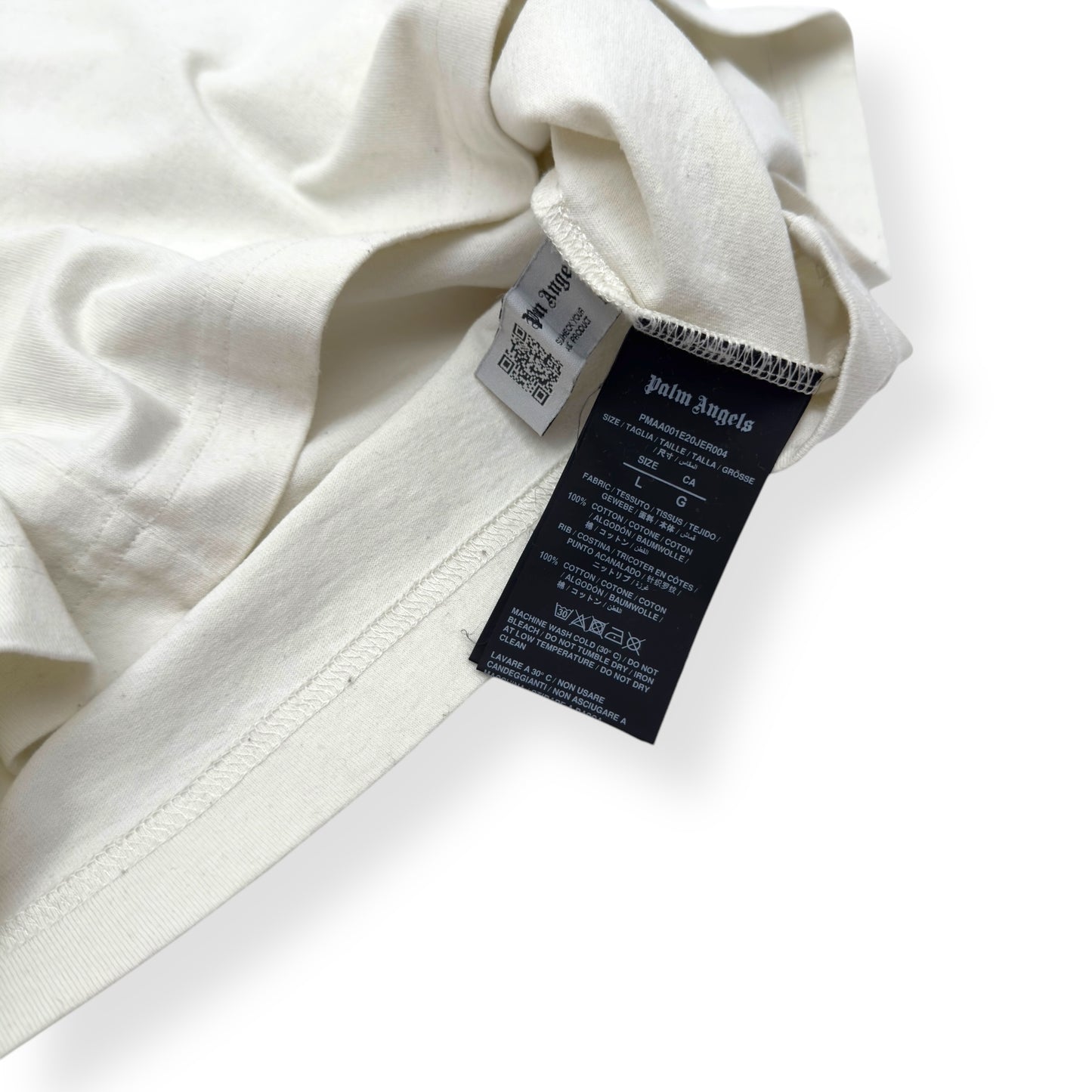 PALM ANGELS ICE BEAR LOGO T-SHIRT ECRU L