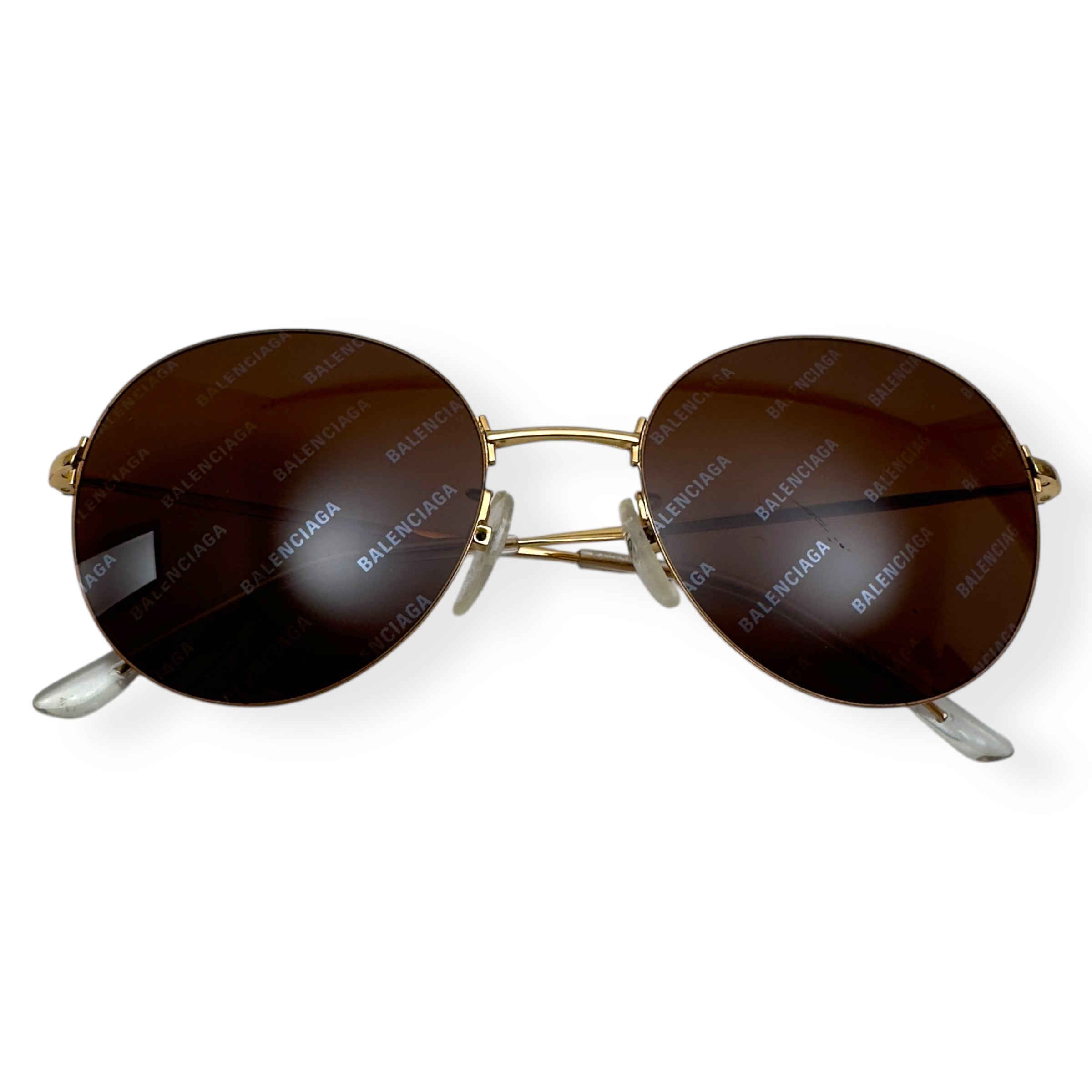 BALENCIAGA SUNGLASSES BROWN / GOLD