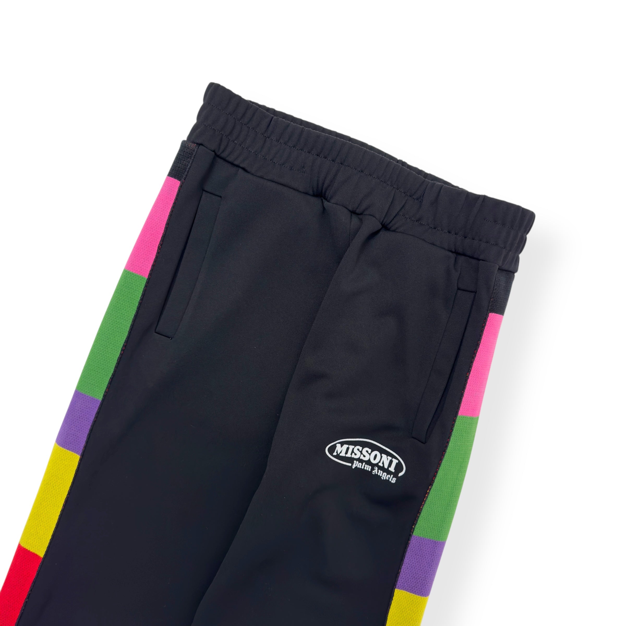 PALM ANGELS X MISSONI TRACK PANTS BLACK / MULTICOLOURED S