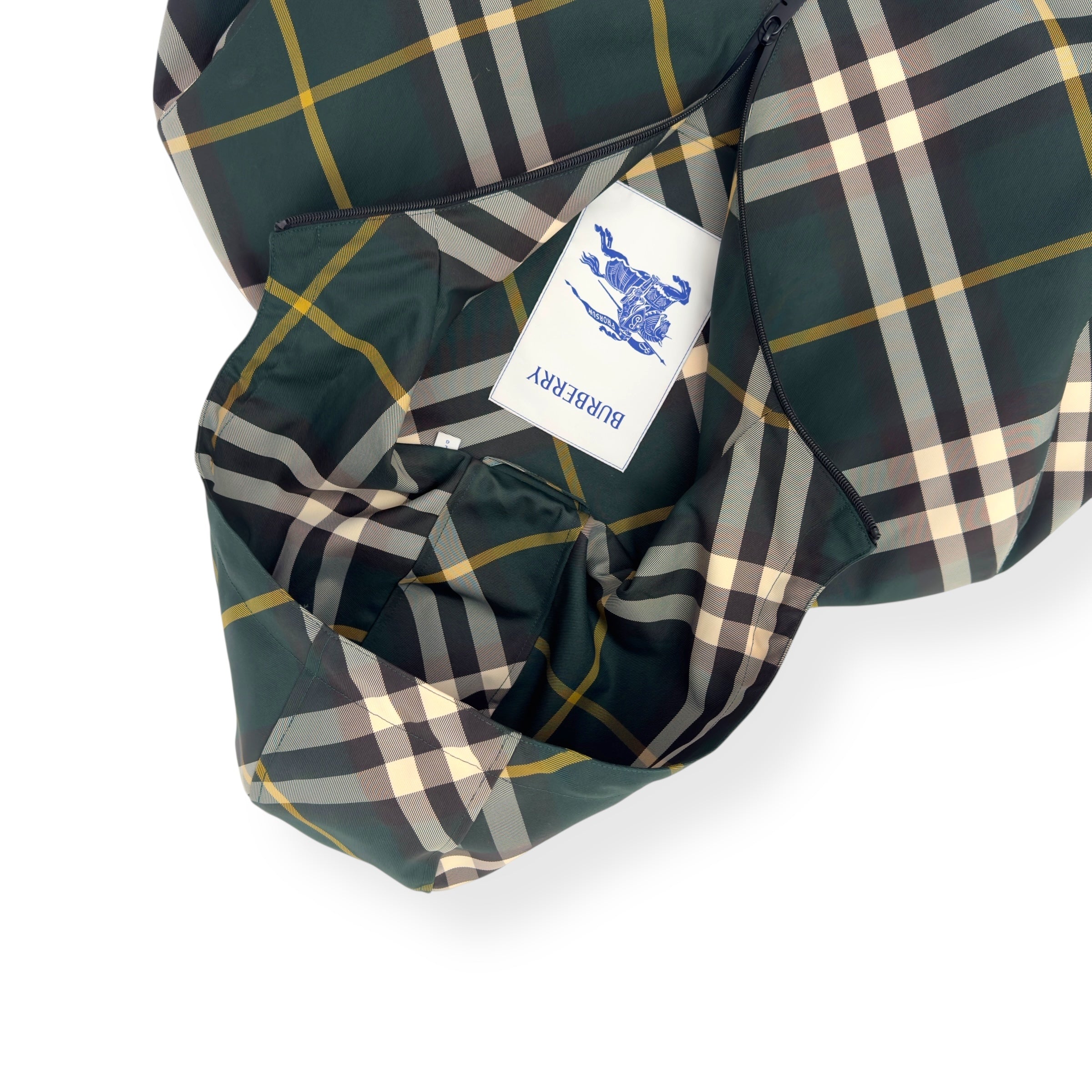 BURBERRY CHECK PRINTED JACKET GREEN L