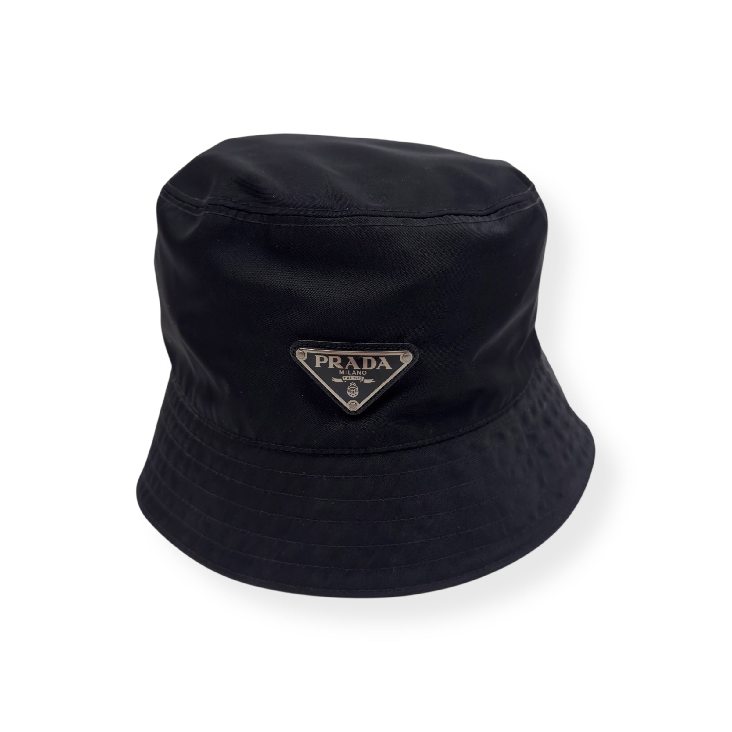 PRADA RE-NYLON BUCKET HAT BLACK M