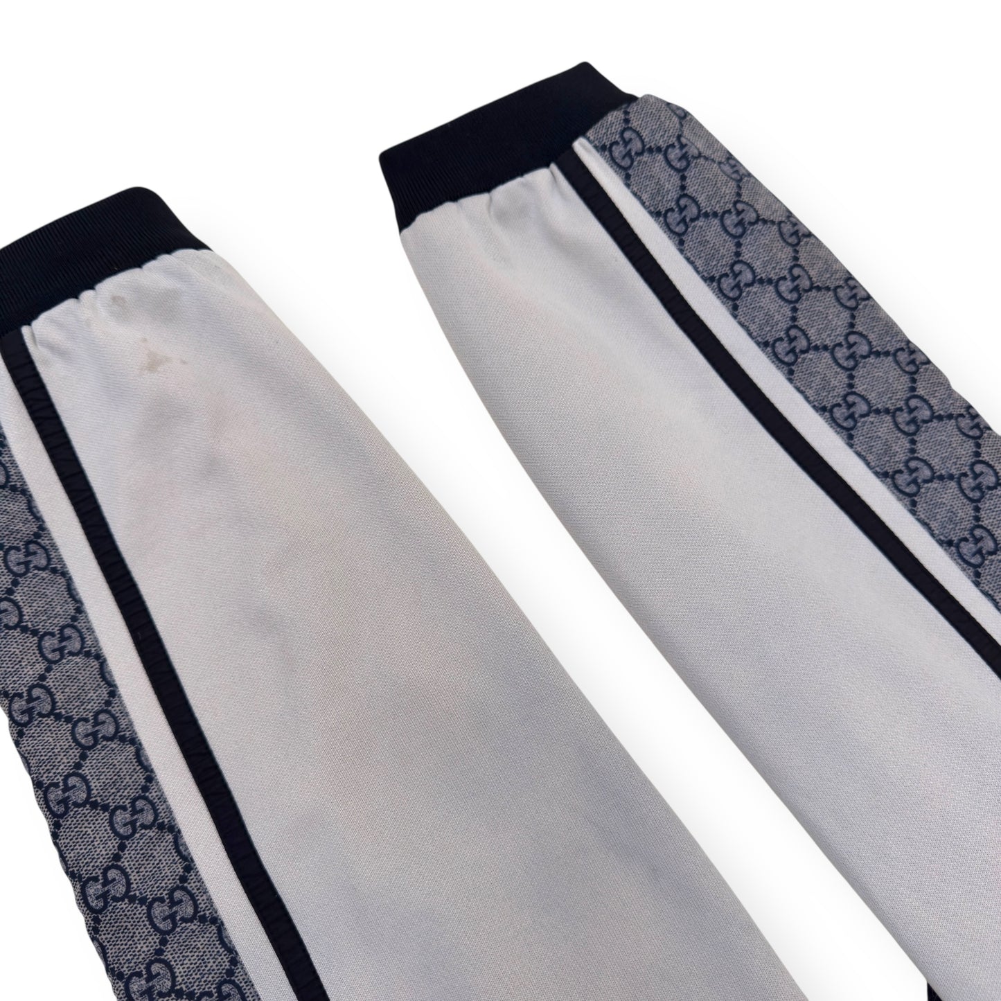 GUCCI OVERSIZE TECHNICAL JERSEY ZIP TRACK JACKET BLACK / WHITE S