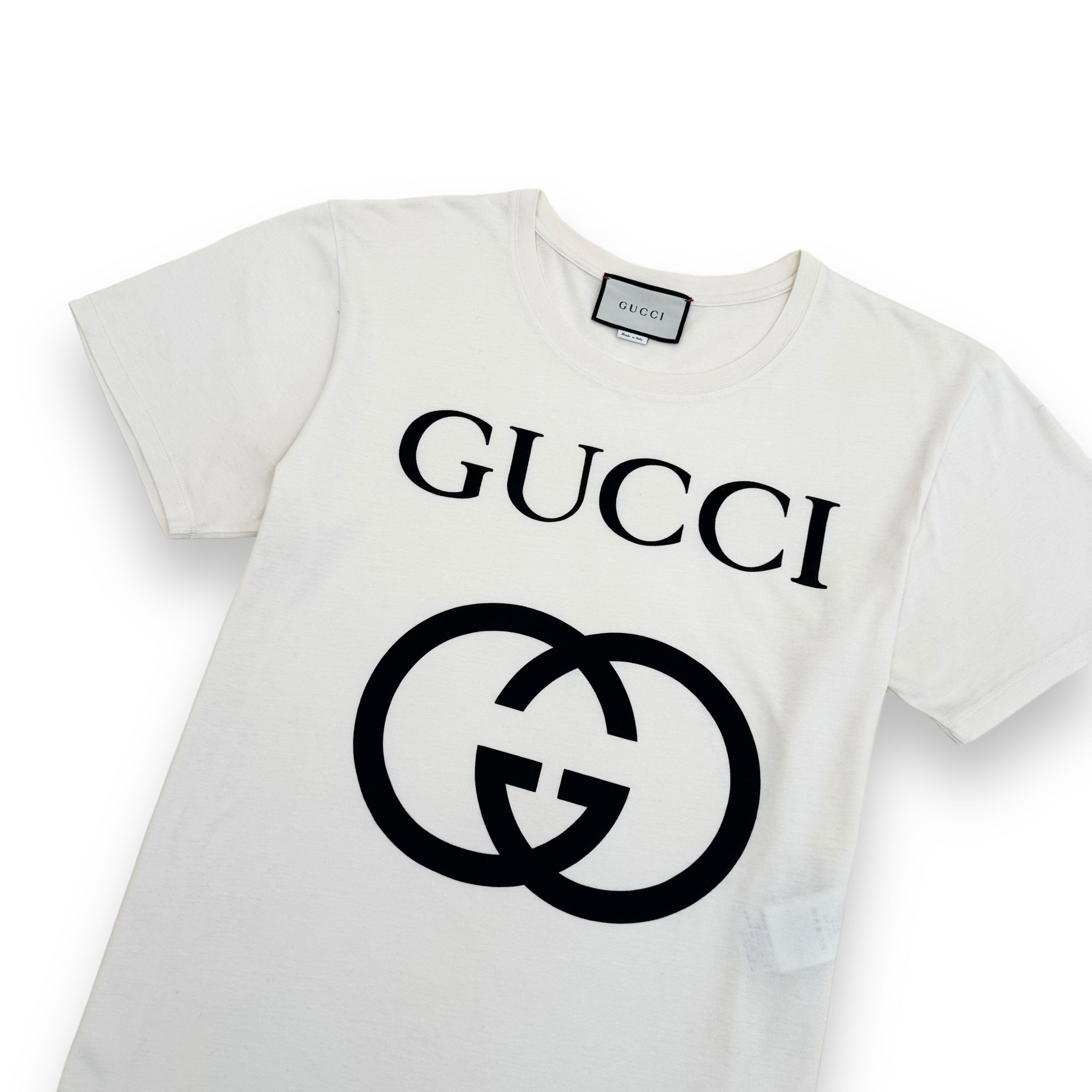 GUCCI OVERSIZED INTERLOCKING GG T-SHIRT CREAM M