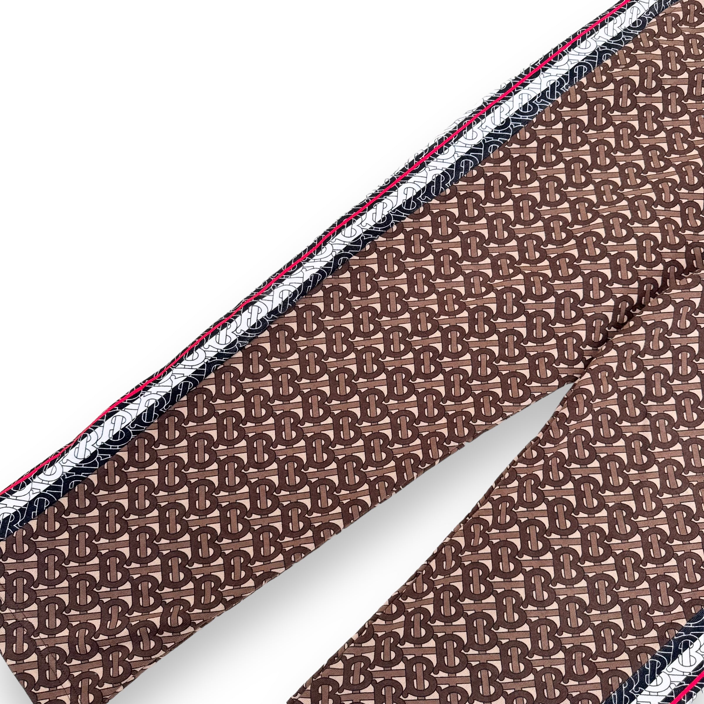 BURBERRY MONOGRAM STRIPE PRINT COTTON SWEATPANTS BROWN M
