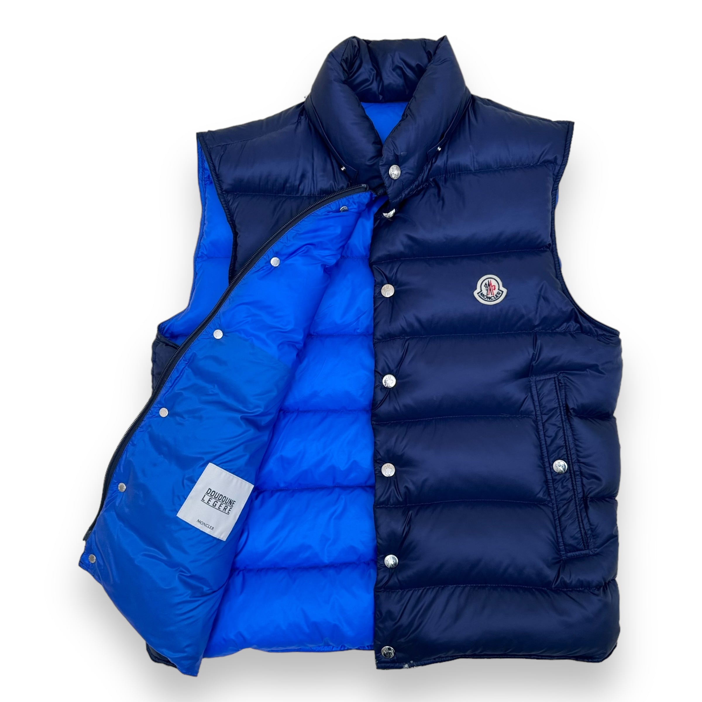 MONCLER BILLECART GILET PUFFER JACKET NAVY BLUE L