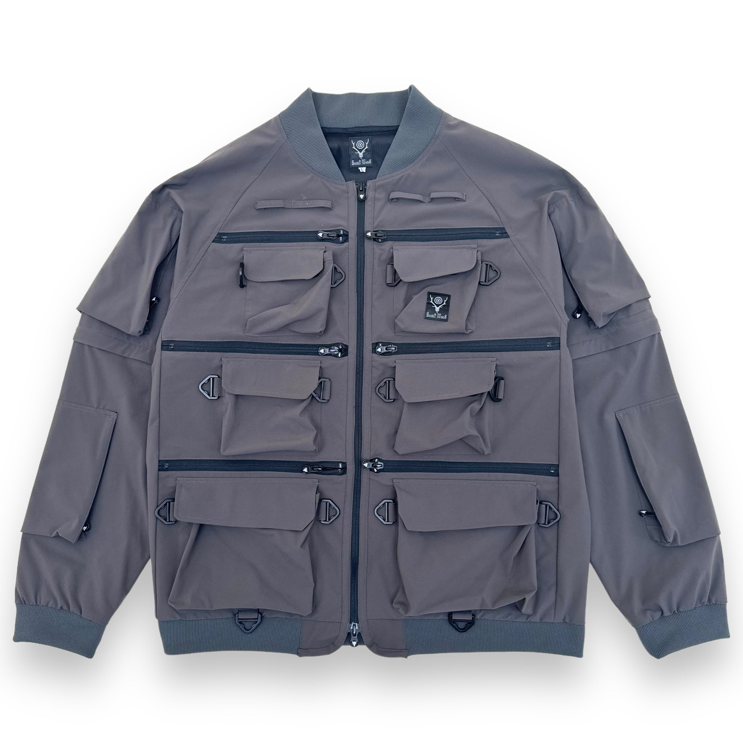 SOUTH2 WEST8 MULTI-POCKET ZIPPED 2 WAY JACKET DARK GREY L