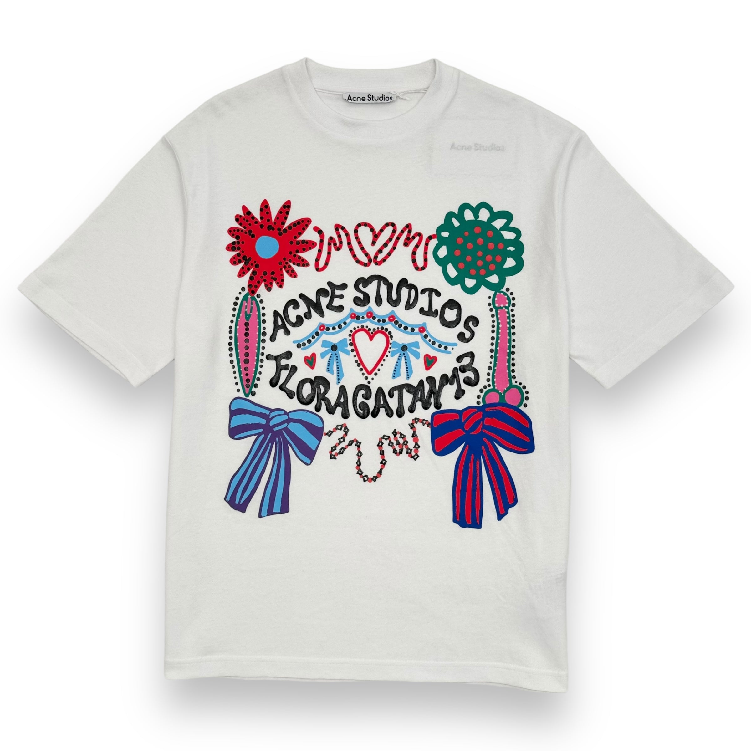 ACNE STUDIOS ENRIKO OVERSIZED LOGO-PRINT T-SHIRT WHITE S