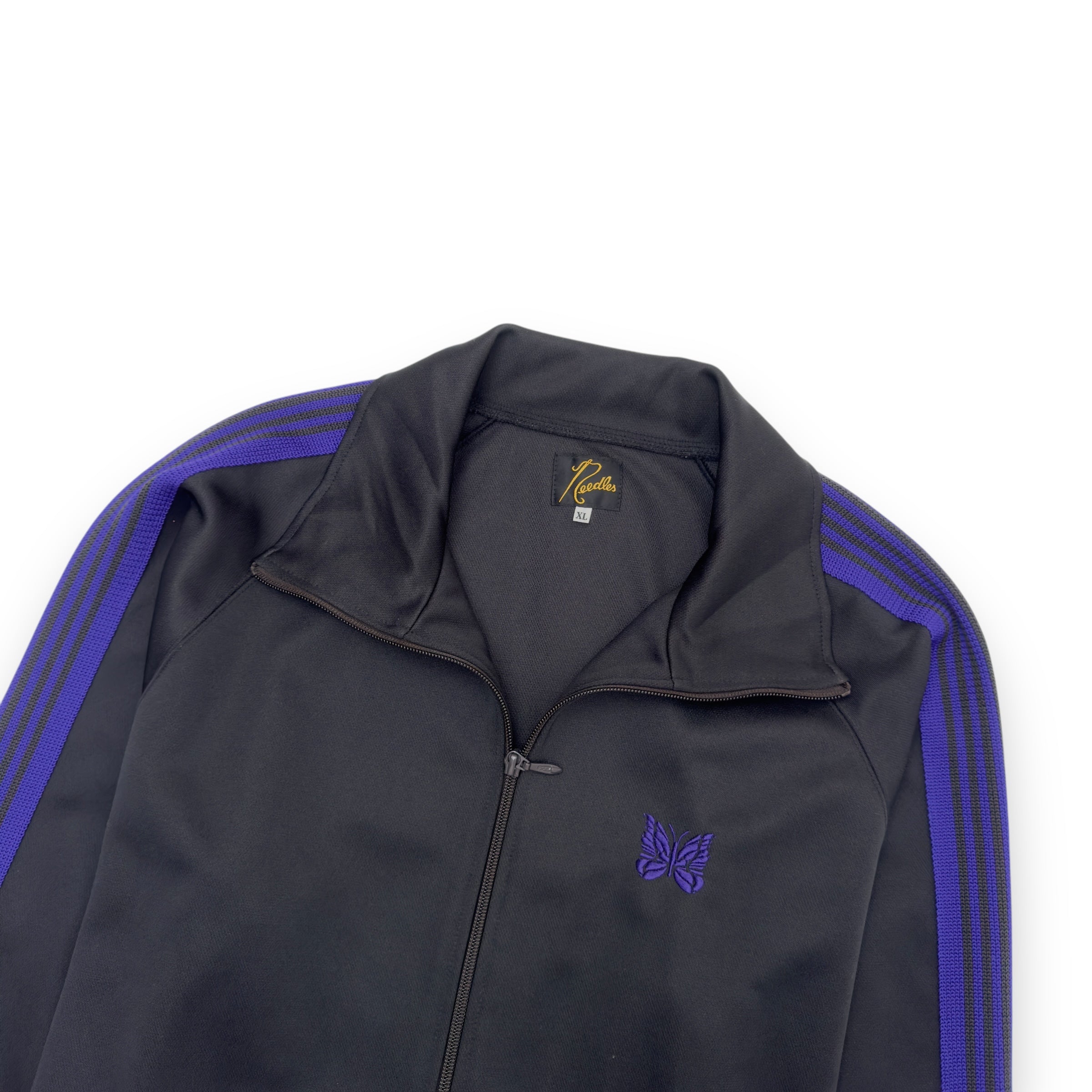 NEEDLES TRACK JACKET BLACK / PURPLE XL