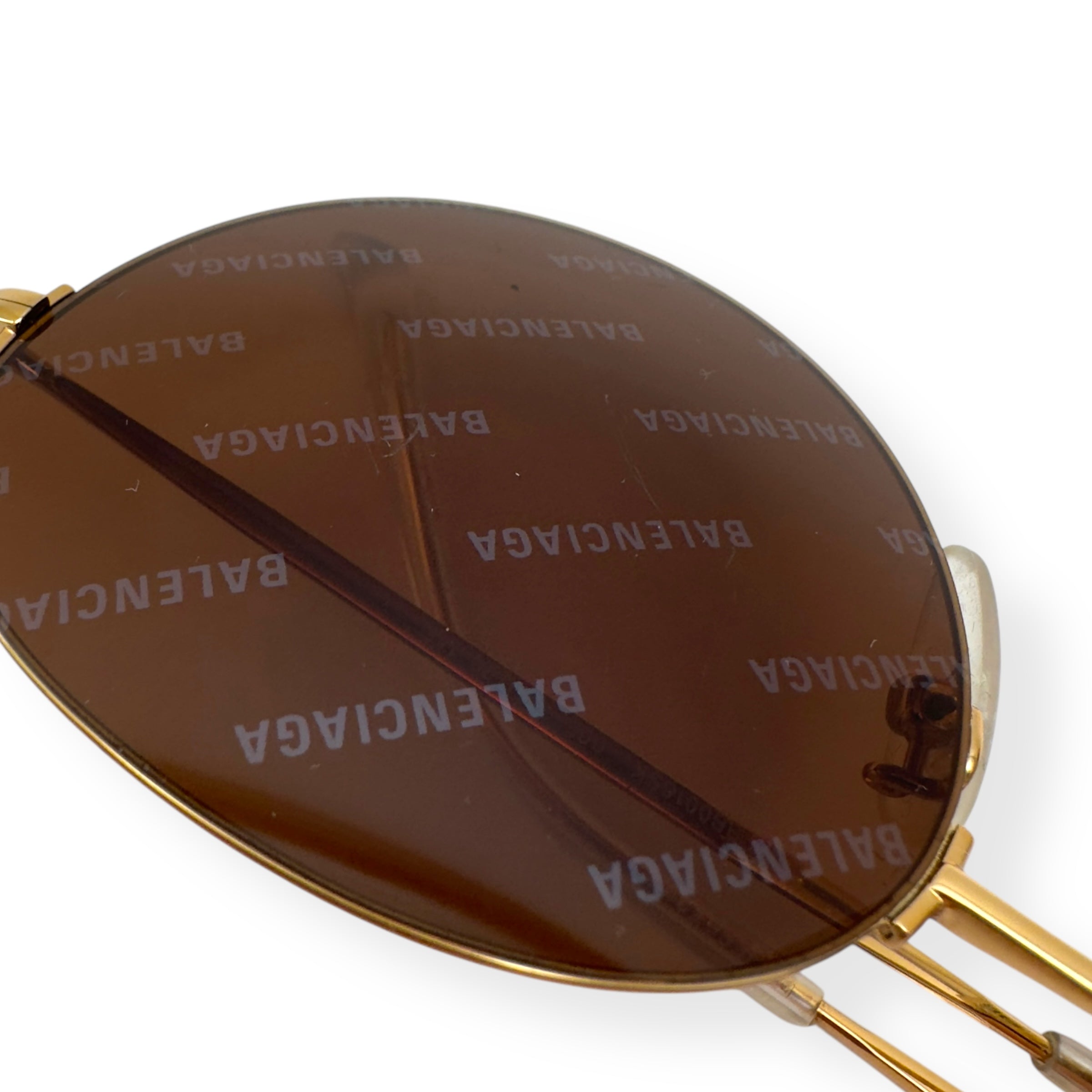 BALENCIAGA SUNGLASSES BROWN / GOLD