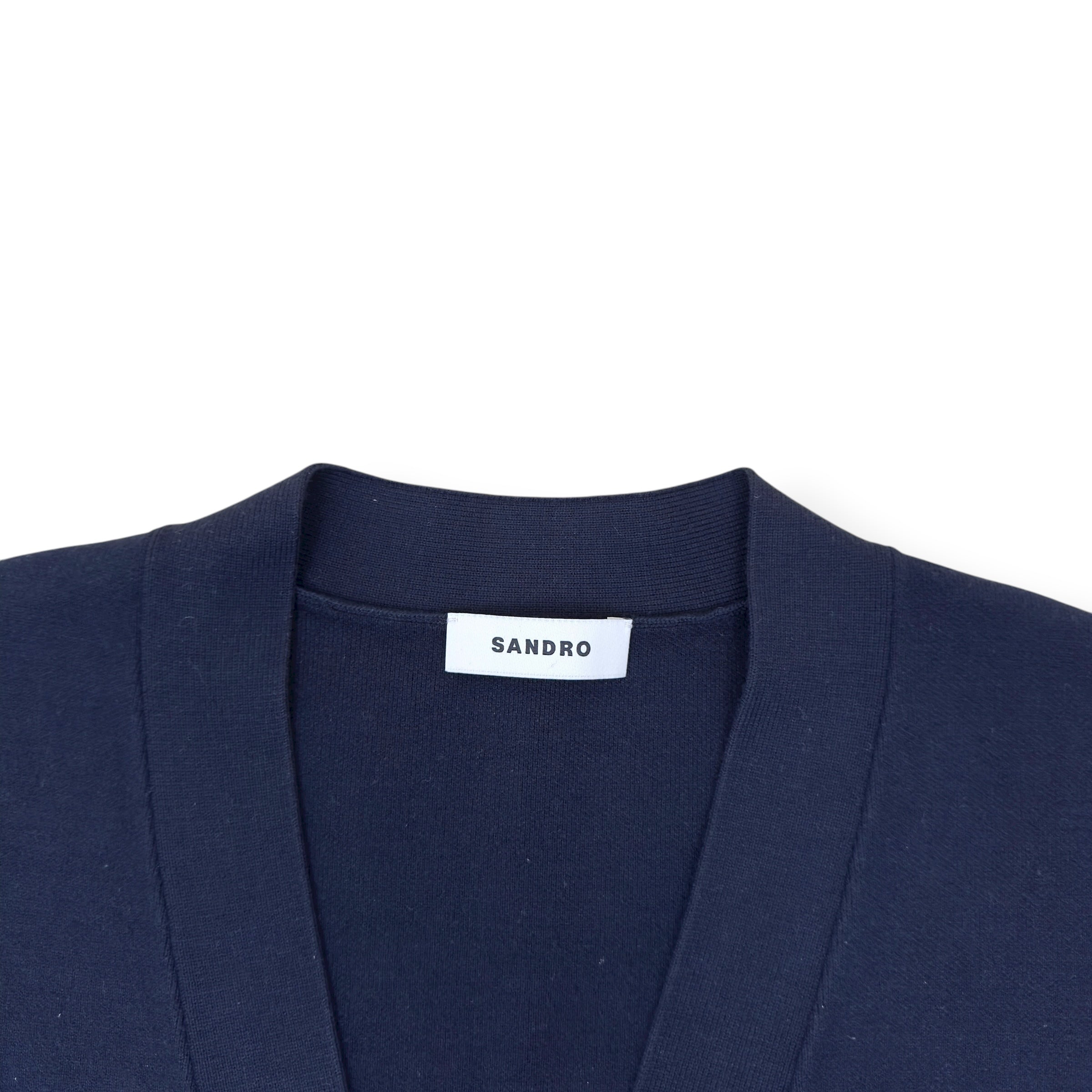 SANDRO PARIS FLOWER DETIAL CARDIGAN NAVY BLUE / WHITE XL