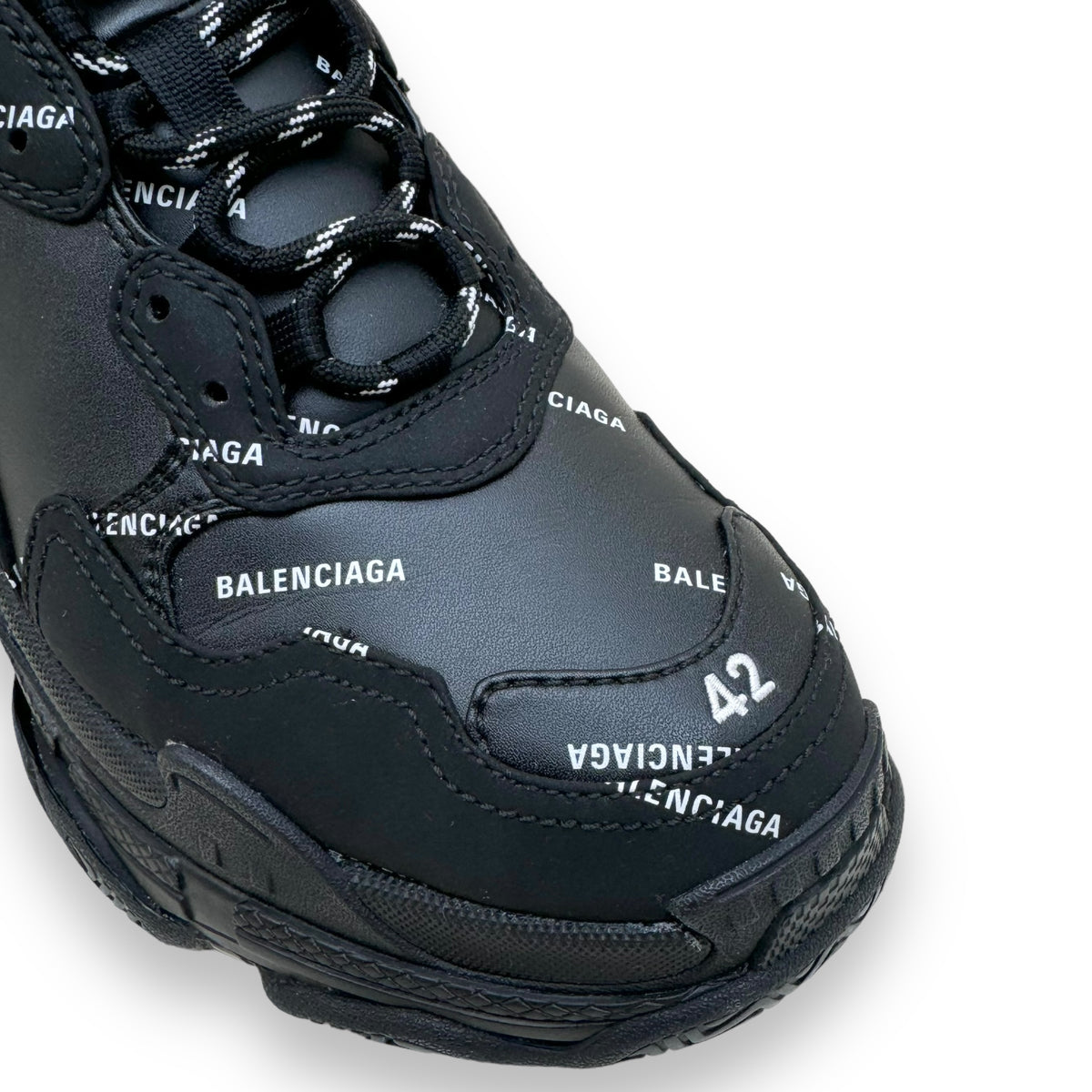 BALENCIAGA TRIPLE S ALL OVER SNEAKER BLACK UK8