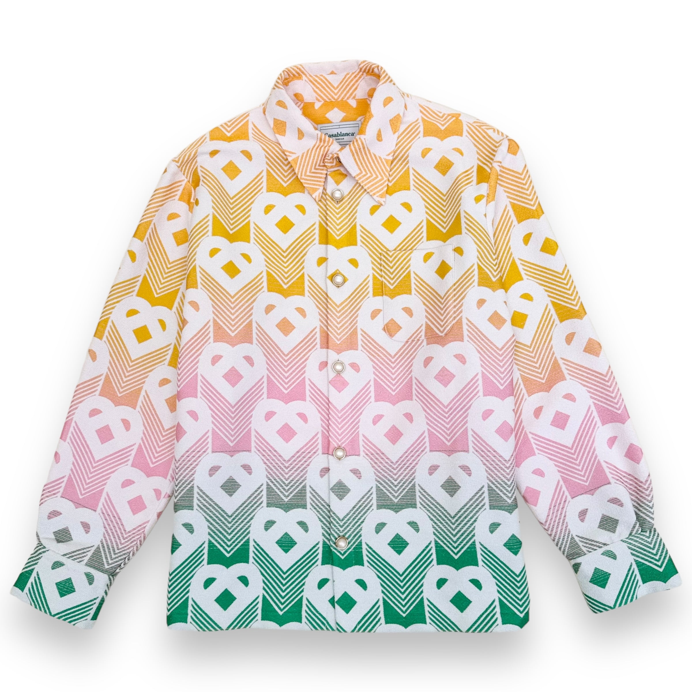 CASABLANCA DÉGRADÉ HEART-JACQUARD OVERSHIRT MULTICOLOURED XXL