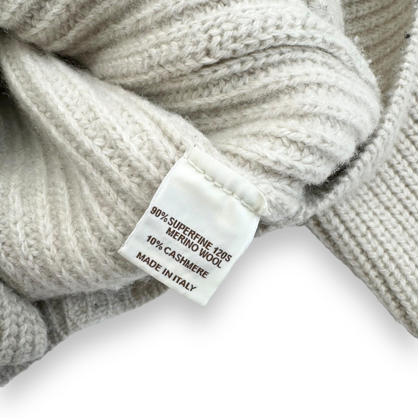 THOM SWEENEY SINGLE BREASTED WOOL / CASHMERE SHAWL CARDIGAN CREAM L