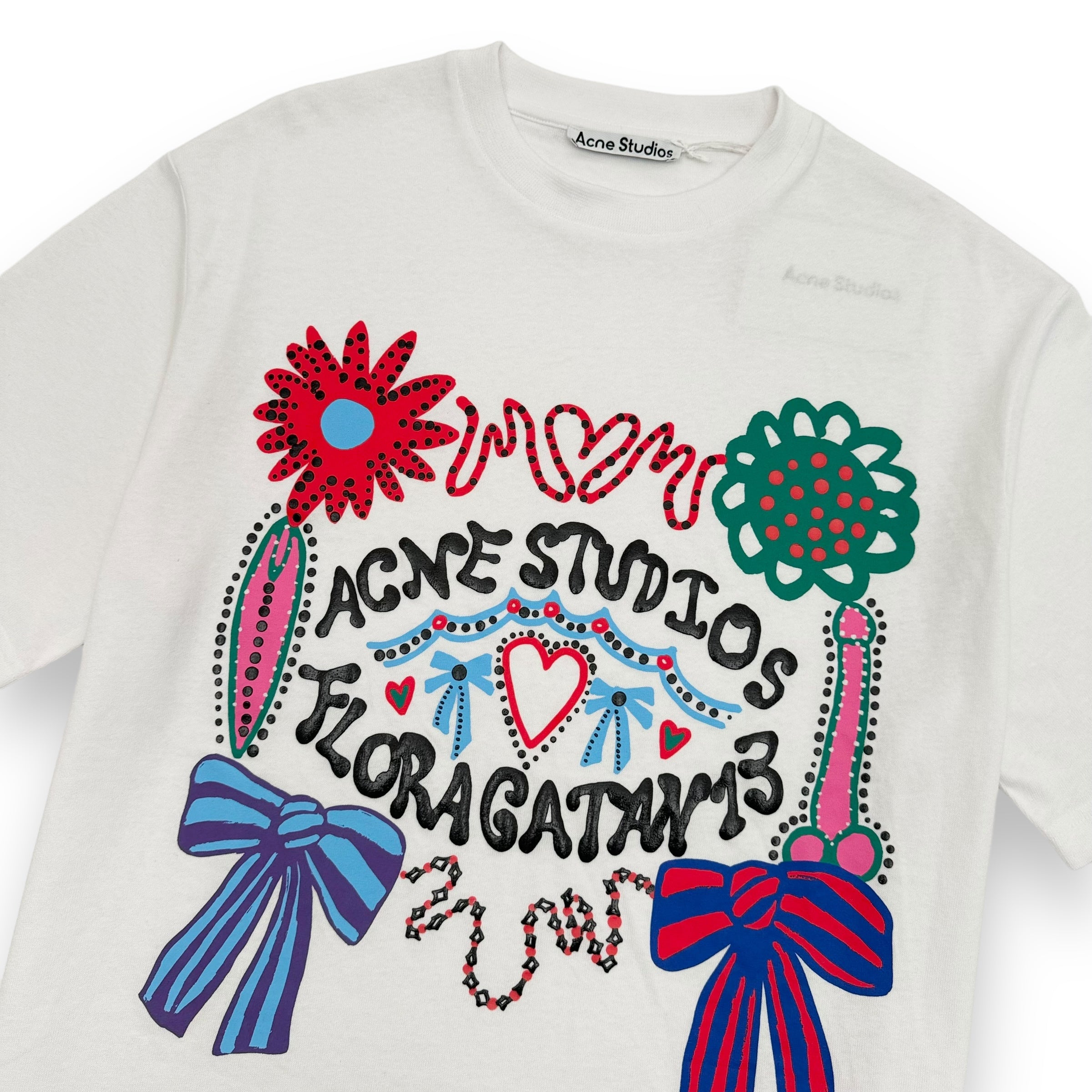 ACNE STUDIOS ENRIKO OVERSIZED LOGO-PRINT T-SHIRT WHITE S