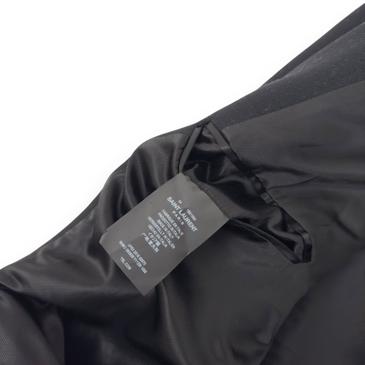 SAINT LAURENT WOOL COAT BLACK XL