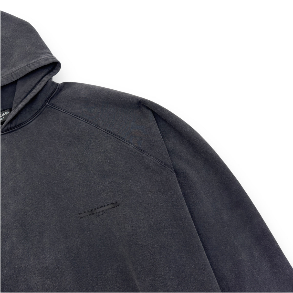 BALENCIAGA OVERSIZED STRIKE 1917 HOODIE WASHED BLACK S