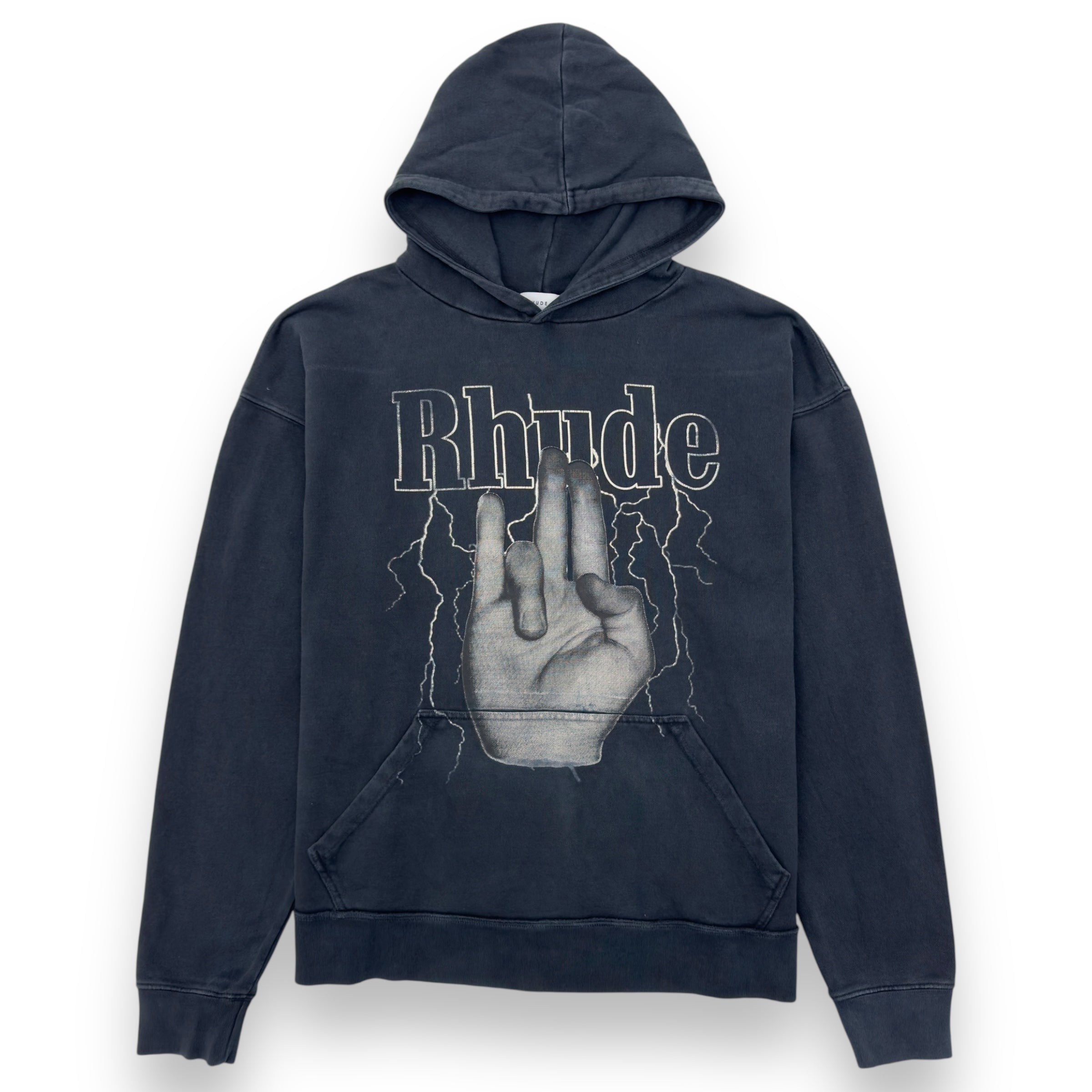 RHUDE SHOCKER HOODIE NAVY L