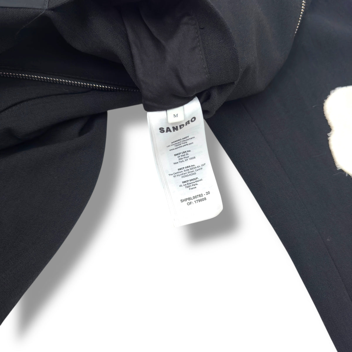 SANDRO PARIS FLOWER MOTIF ZIP UP JACKET BLACK / WHITE M
