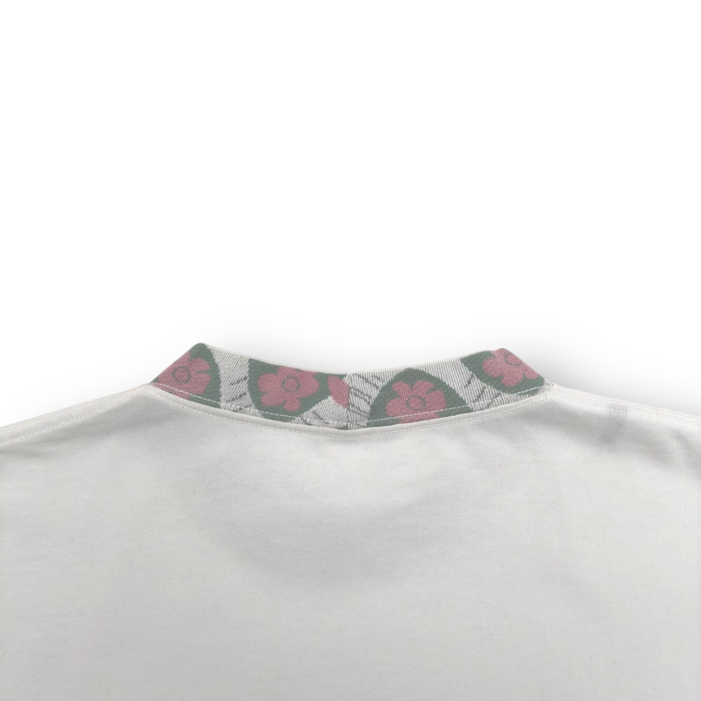 DIOR EMBROIDERED LOGO MOTIF NECK COTTON T-SHIRT L