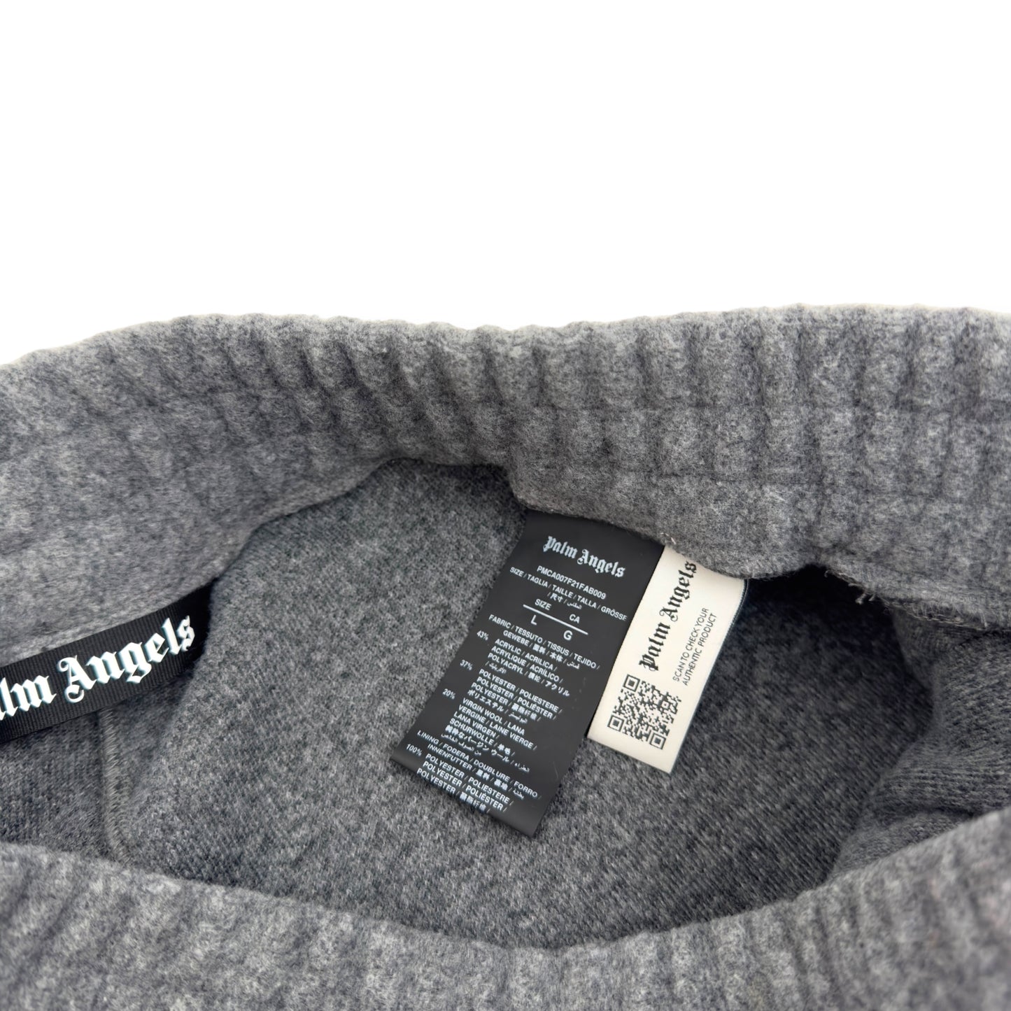 PALM ANGELS WOOL STRAIGHT TROUSERS GREY L