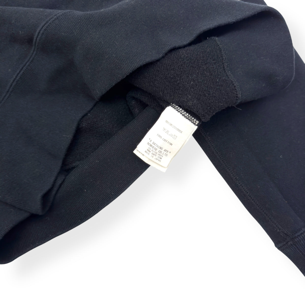 A BATHING APE LOGO CREWNECK SWEATSHIRT BLACK L