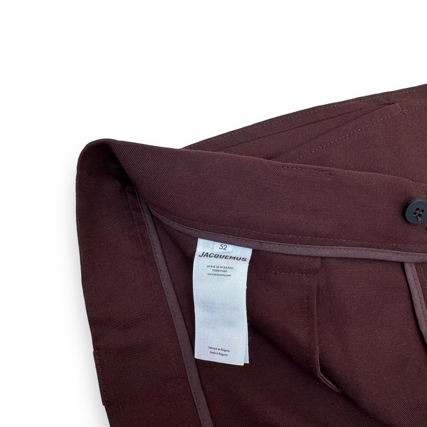 JACQUEMUS LE RAPHIA LINEN SHORTS BURGUNDY XL