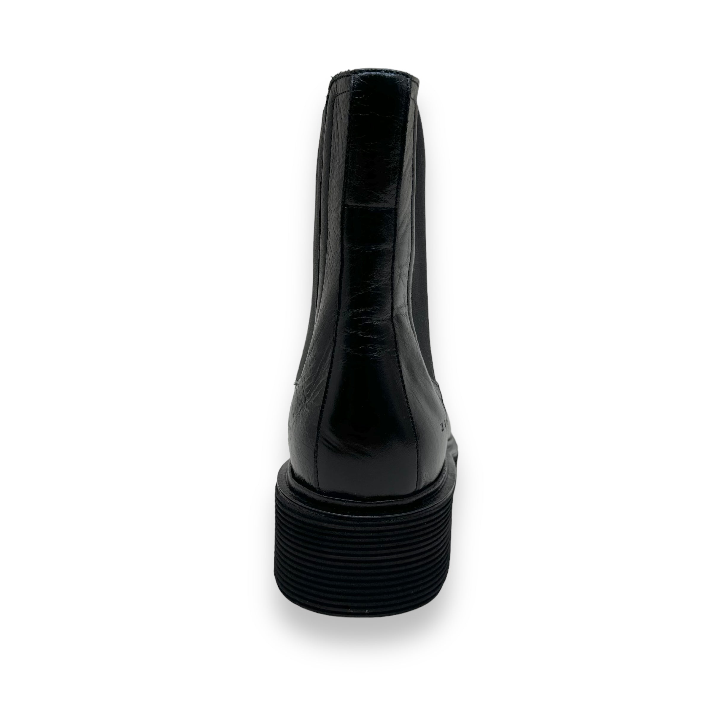 MARNI RIDGED-SOLE LEATHER ANKLE BOOTS BLACK UK11