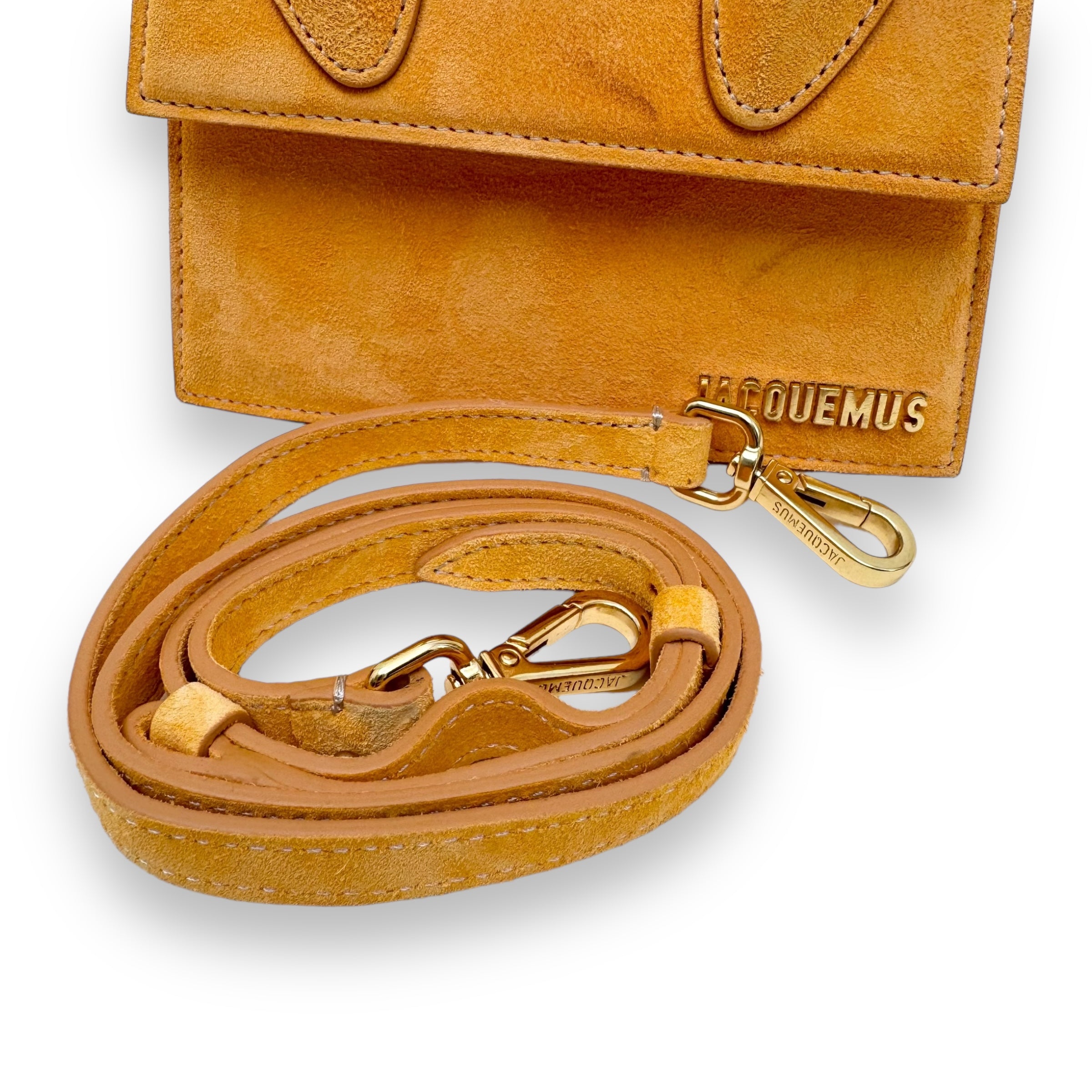 JACQUEMUS LE CHIQUITO MOYEN SUEDE BAG ORANGE
