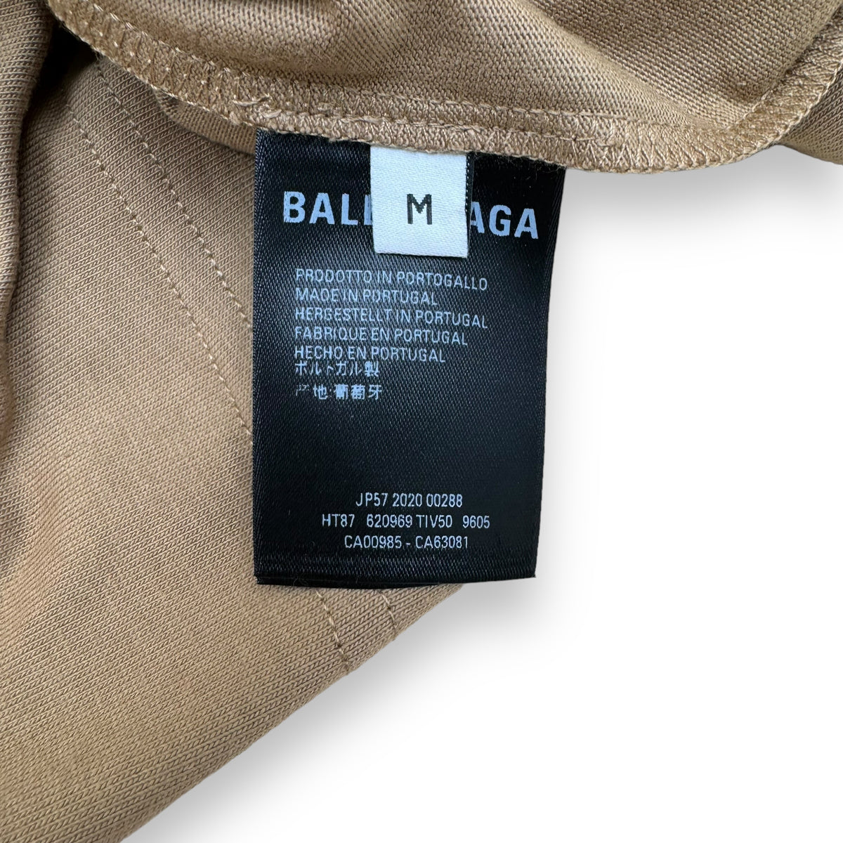BALENCIAGA OVERSIZED SYMBOLIC LOGO T-SHIRT TAN M