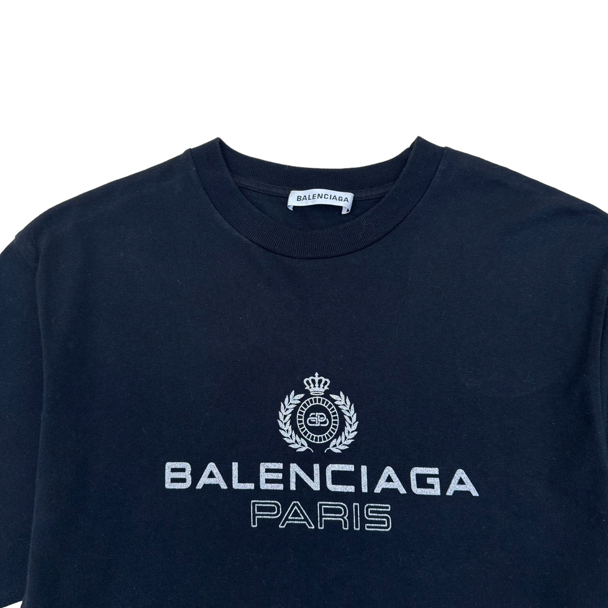 BALENCIAGA OVERSIZED CROWN LOGO T-SHIRT BLACK XS